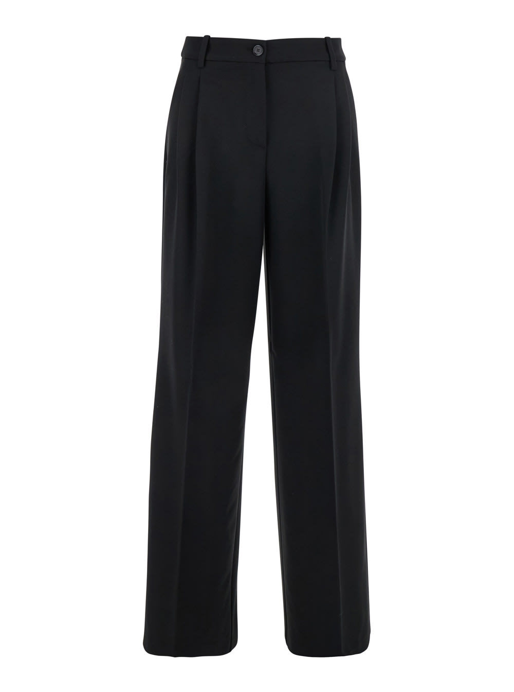 Pinko Black Tailored Trousers With Front Pleats In Cotton Woman In Multi