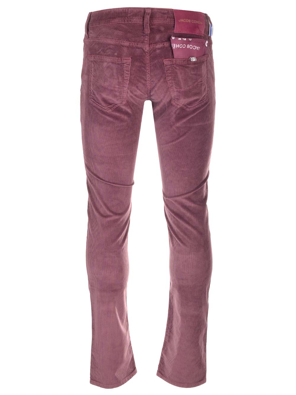 Shop Jacob Cohen Velvet Trouser In Bordeaux