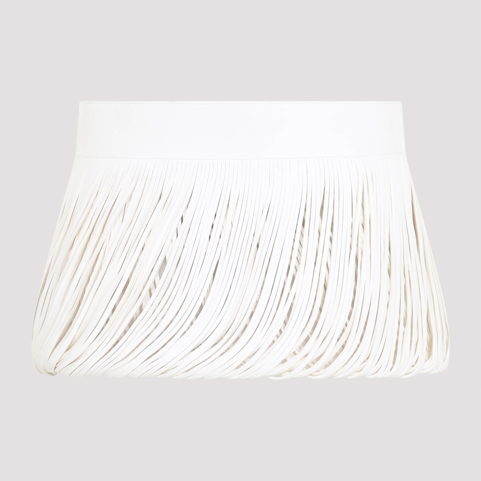 Shop Alaïa Fringes Belt In Blanc Nacre