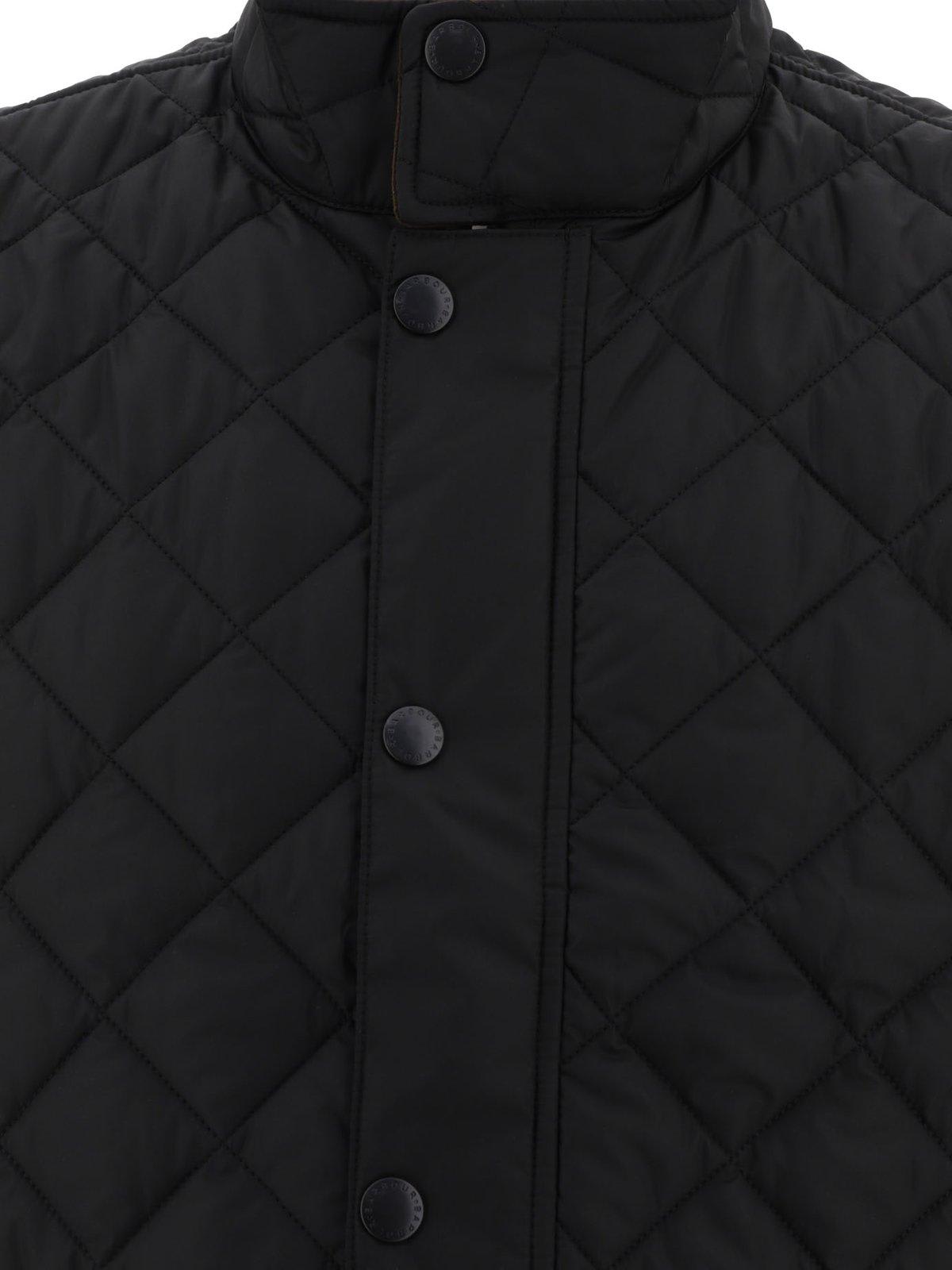 Shop Barbour Quilted Buttoned Gilet In Black
