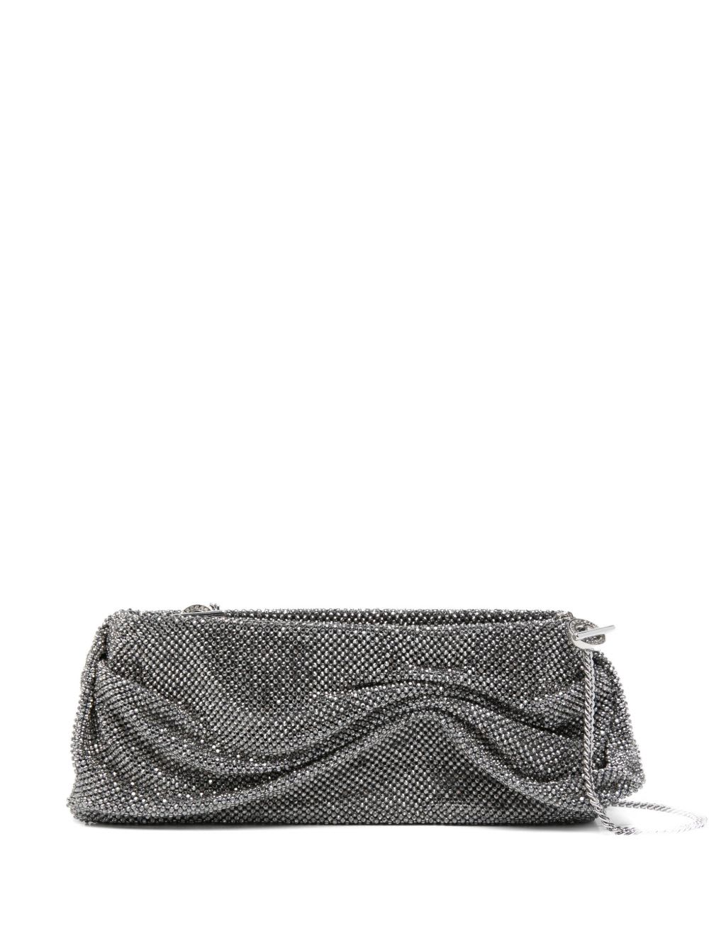 Benedetta Bruzziches Clutch With Chain Shoulder Strap In Gray