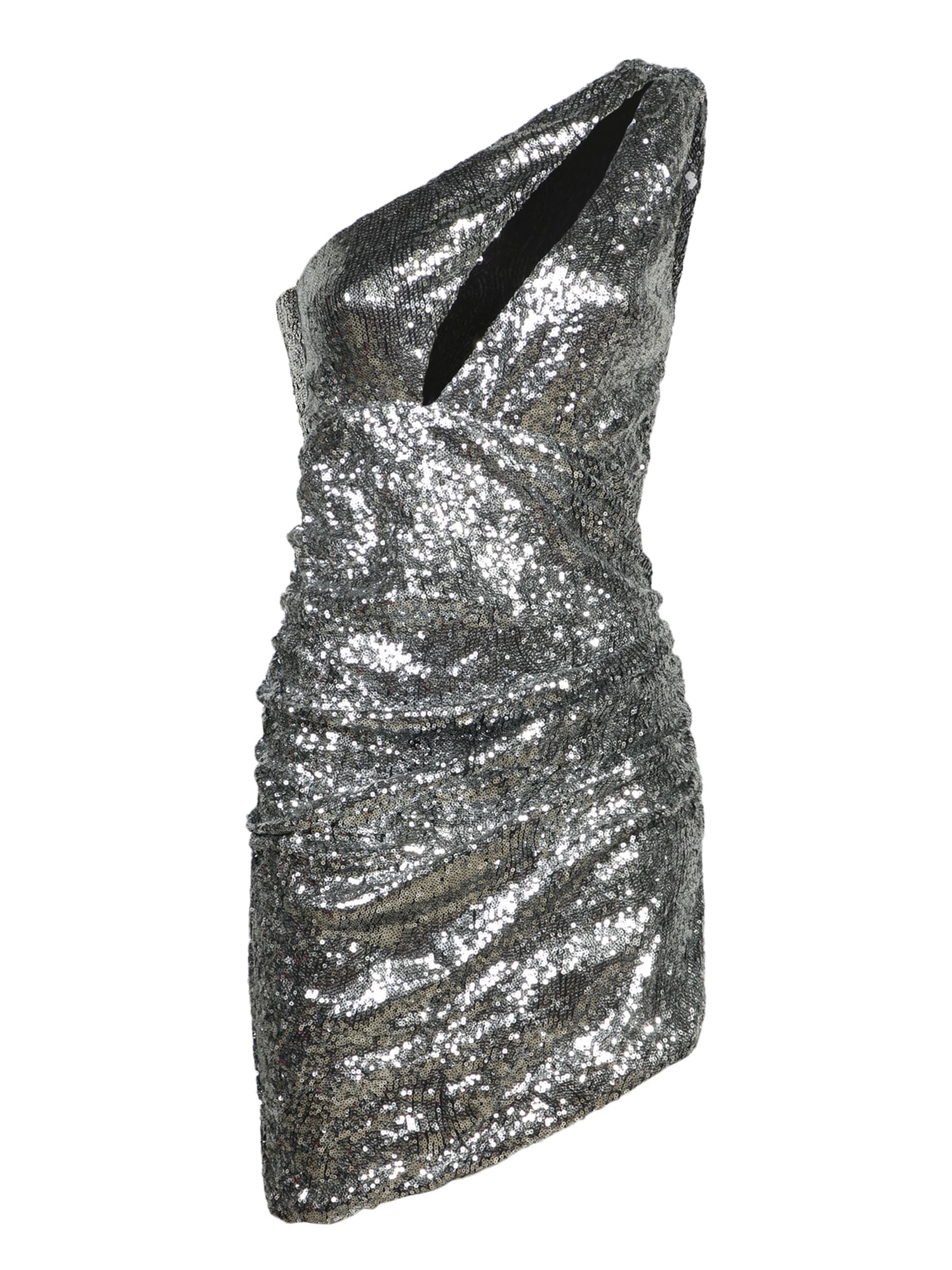 Silver Sequined Mini Dress