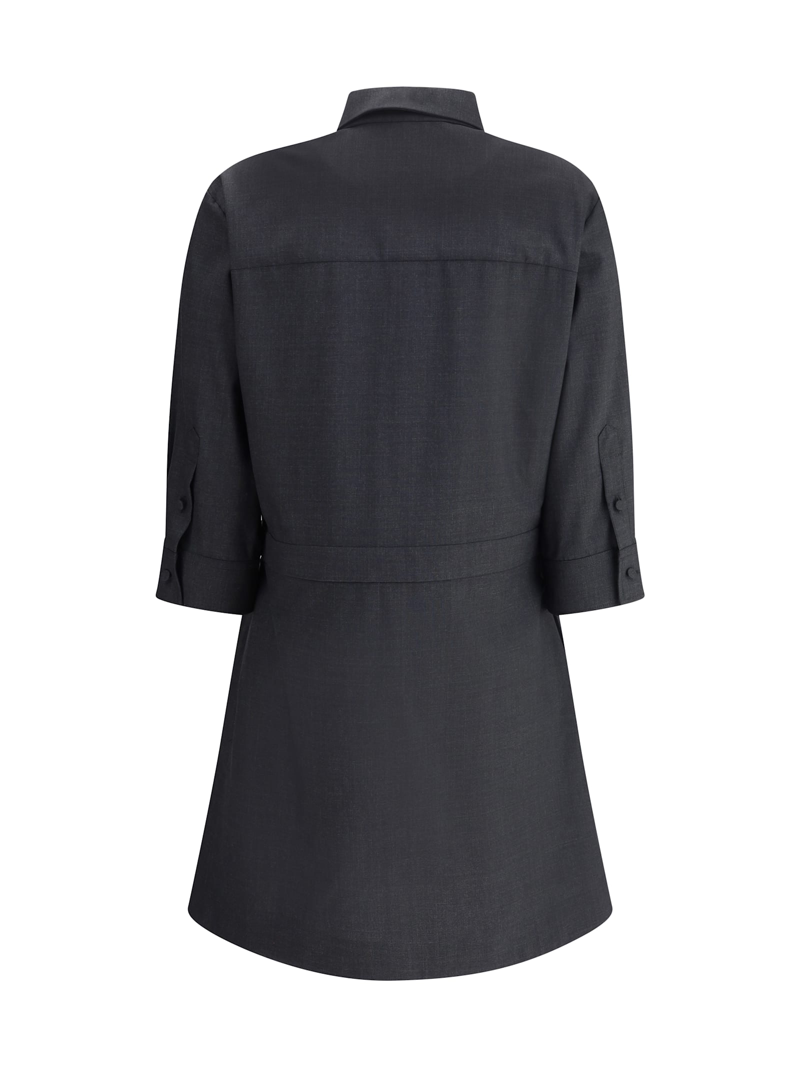 Gucci Womens Horsebit Long-sleeves Wool Mini Dress Ardesia Grey In Black