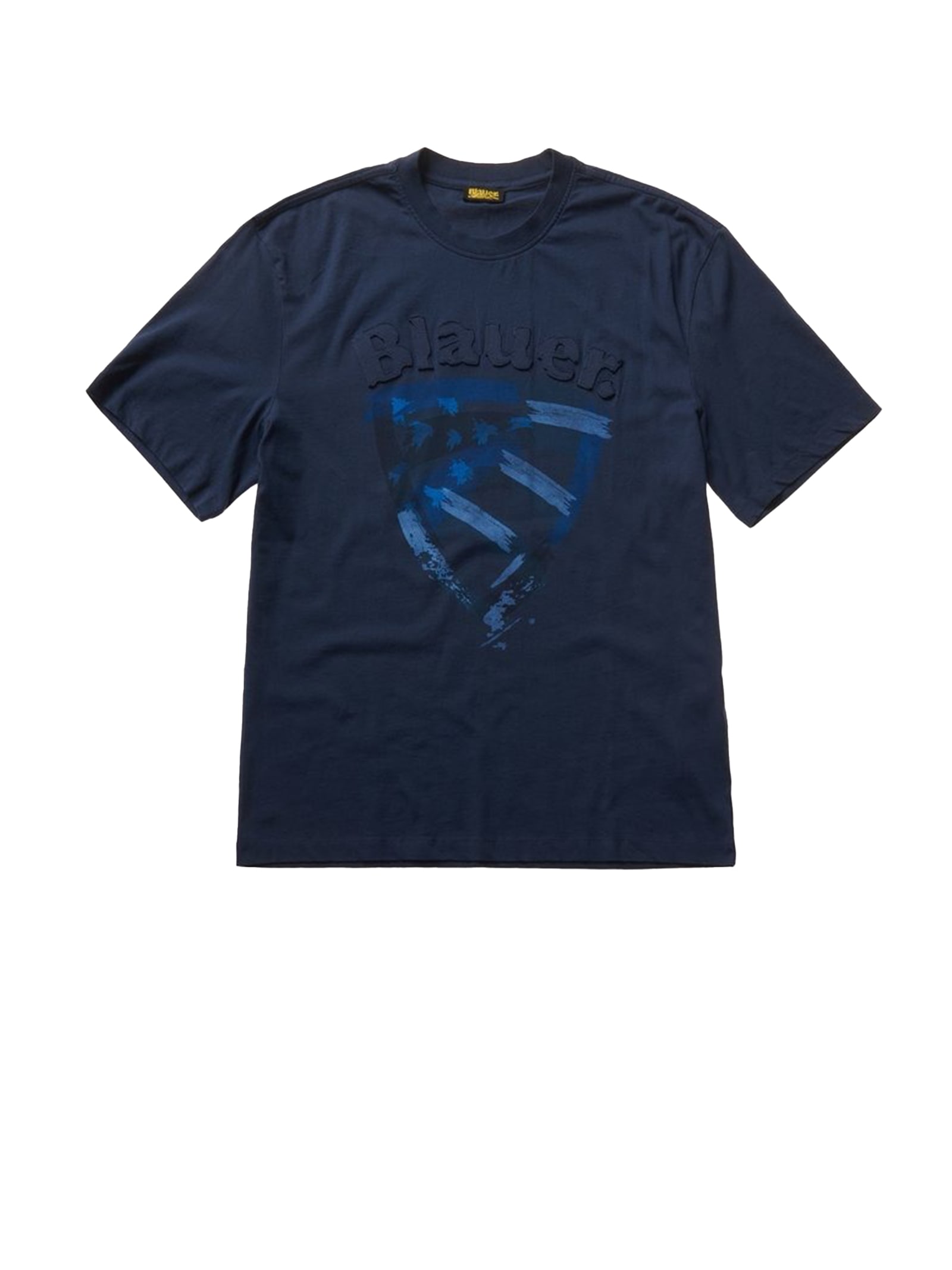 Shop Blauer Navy Blue Cotton T-shirt