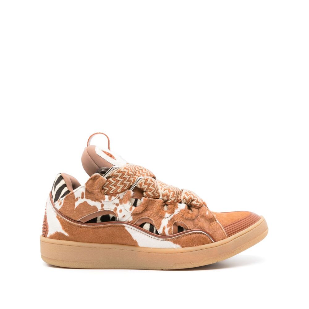 Shop Lanvin Sneaker In White/brown