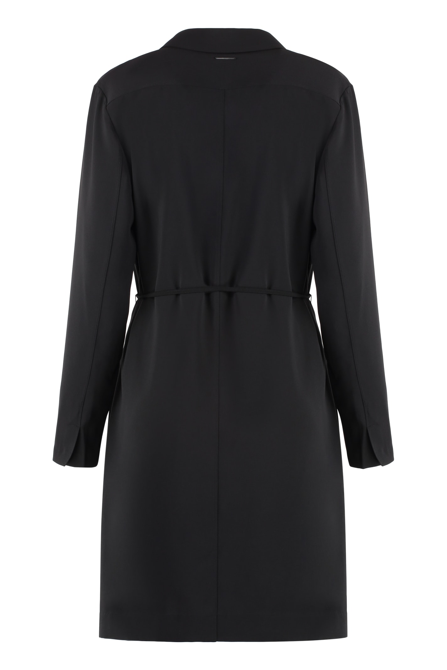 Shop Calvin Klein Belted Shirtdress In Black