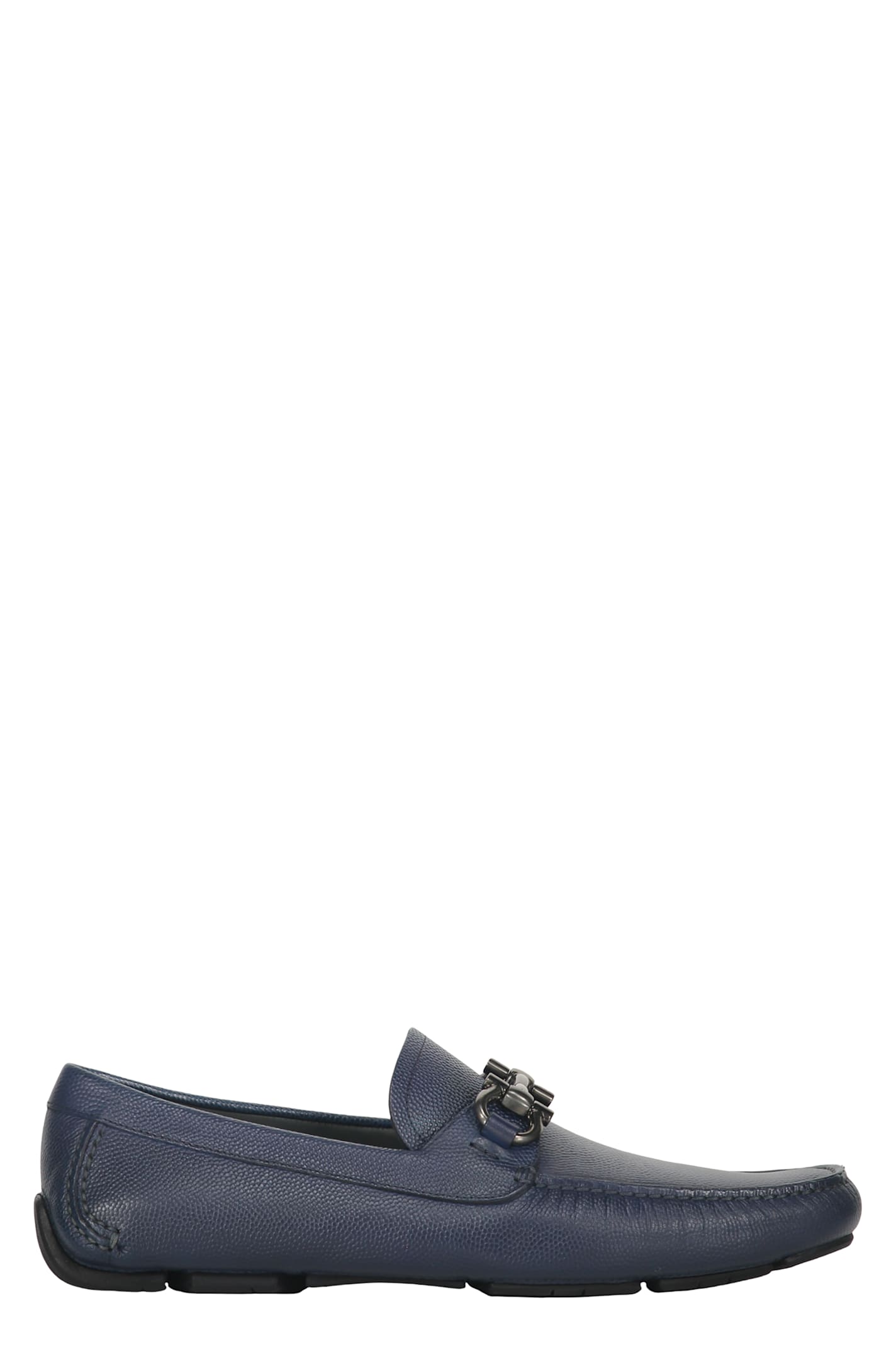Ferragamo Lagos Leather Loafers In Blue