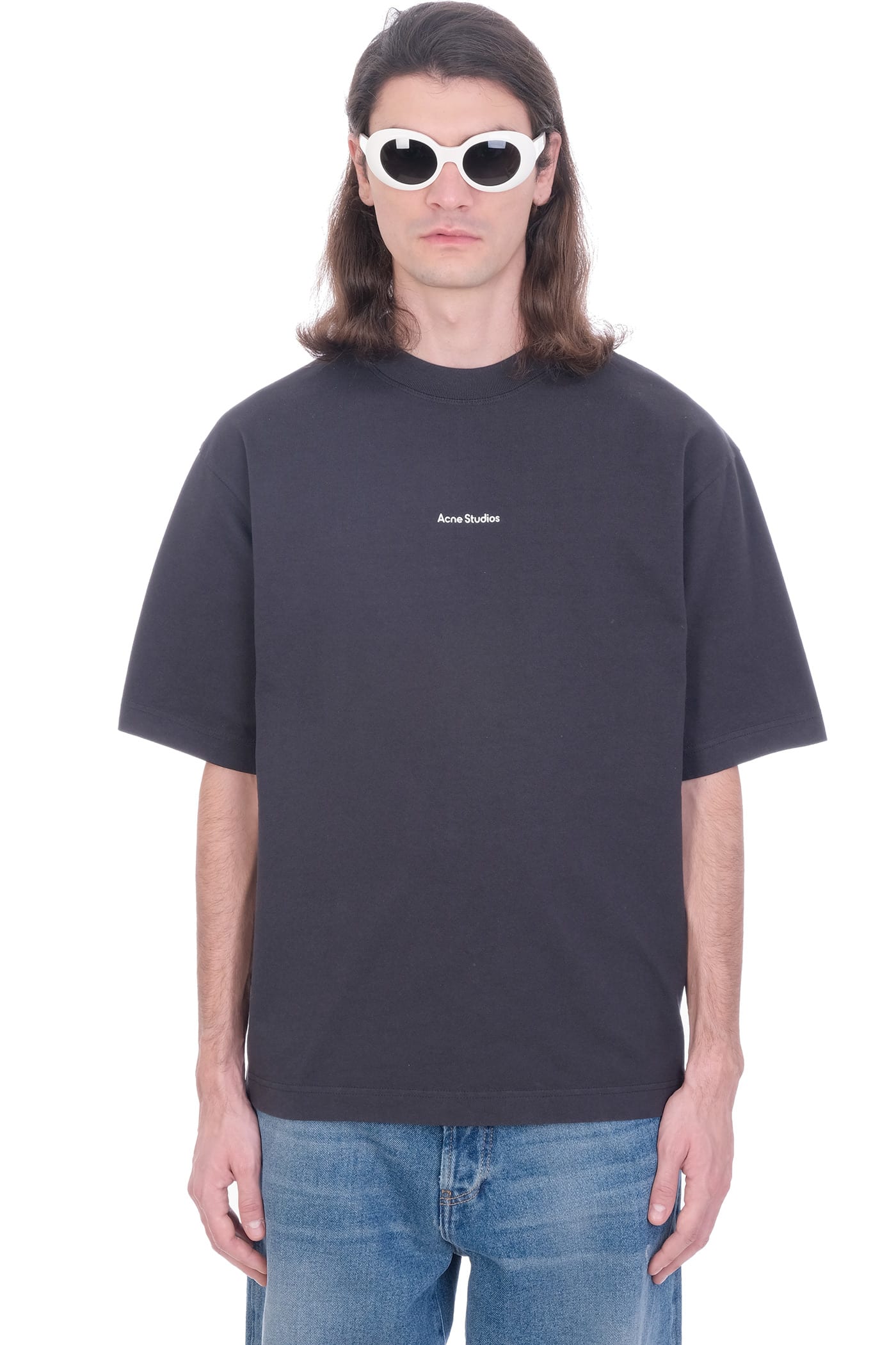 Acne Studios Extor Stamp T-shirt In Black Cotton