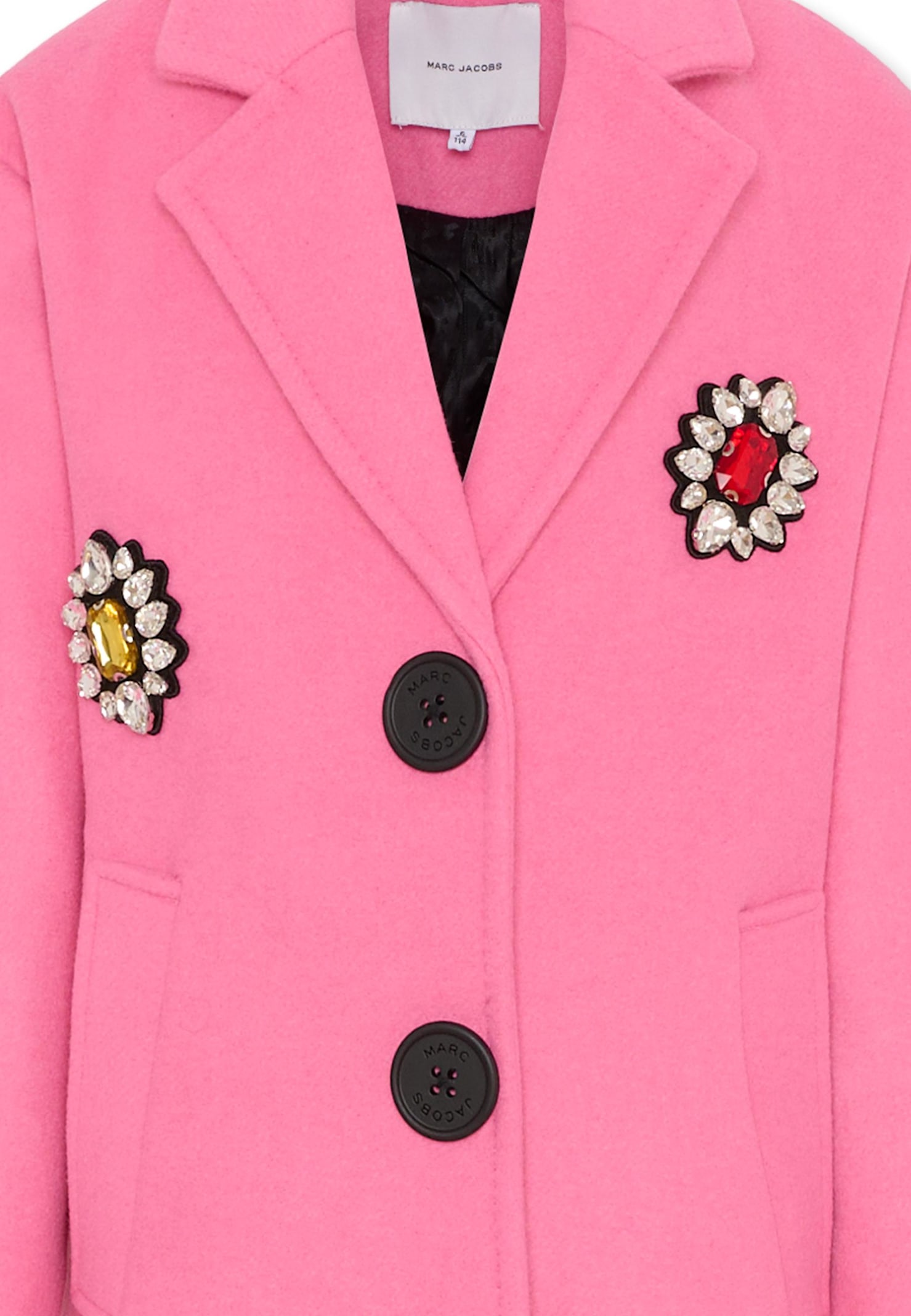 Marc Jacobs Pink Coat For Girl With Patch In Pink