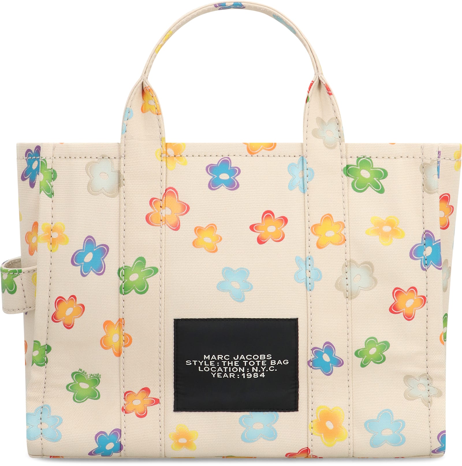 Marc Jacobs The Wild Daisy Canvas Medium Tote Bag In Neutral