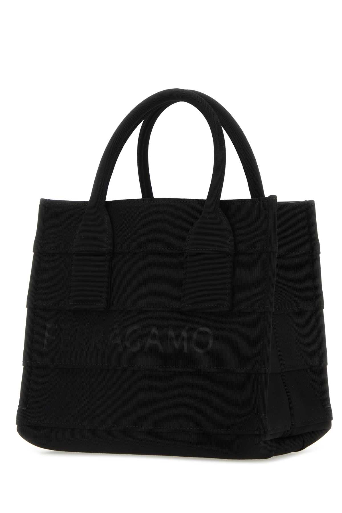 Shop Ferragamo Black Fabric Beach S Handbag In Nero