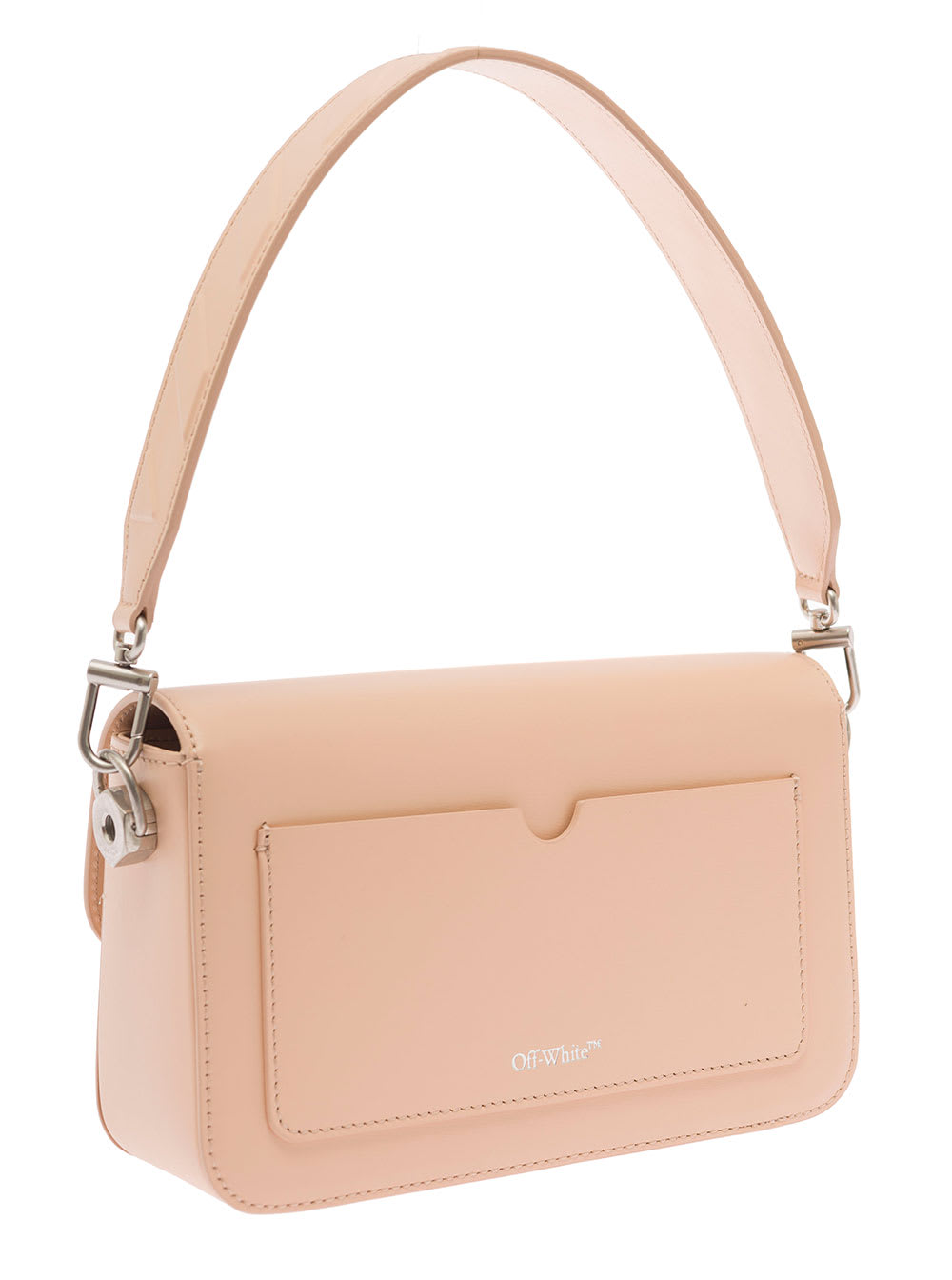 Shop Off-white Binder Clip Crossbody Bag In Pink Leather Woman