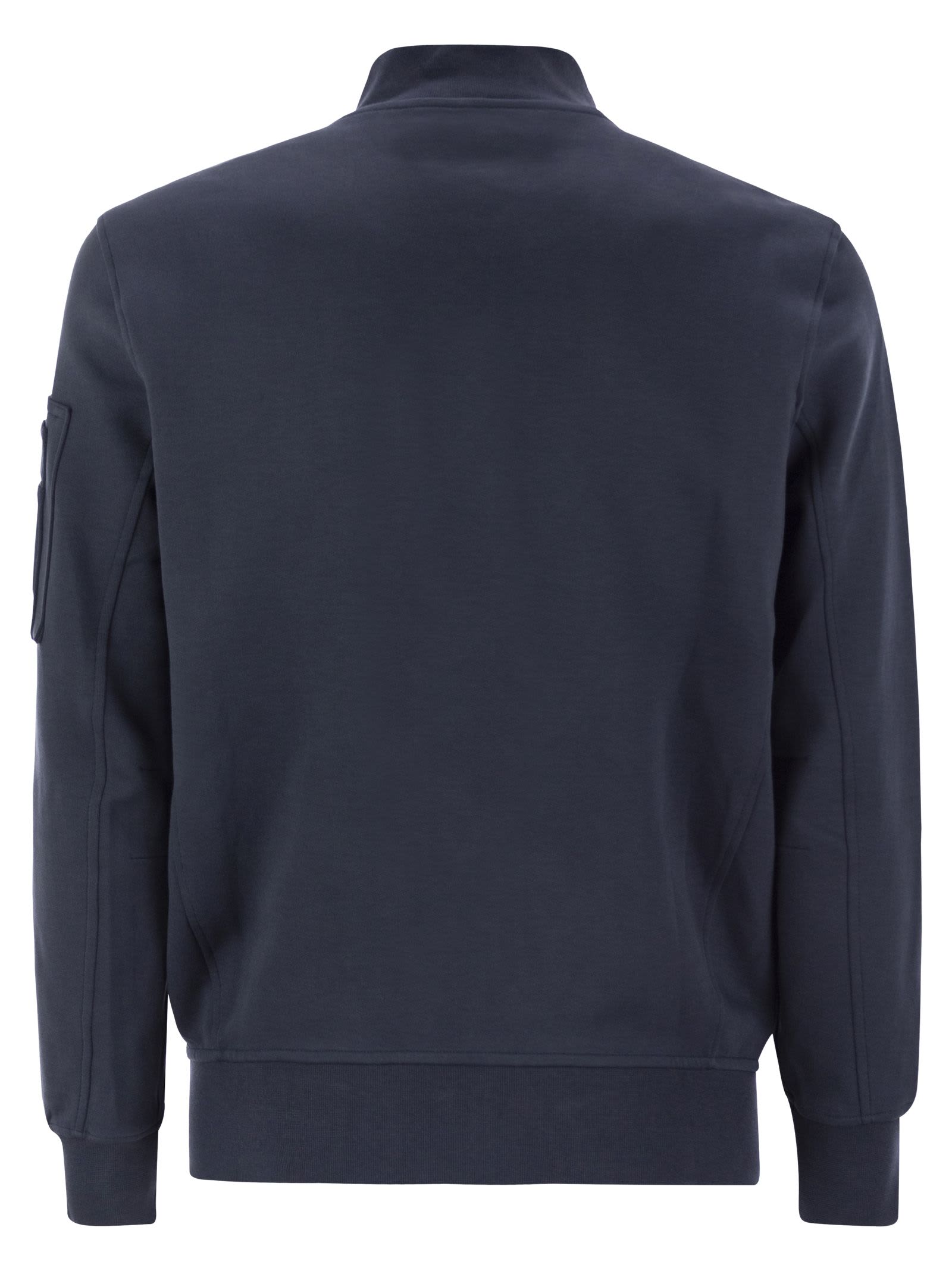 Shop Polo Ralph Lauren Sweatshirt With Bomber Cut In Navy