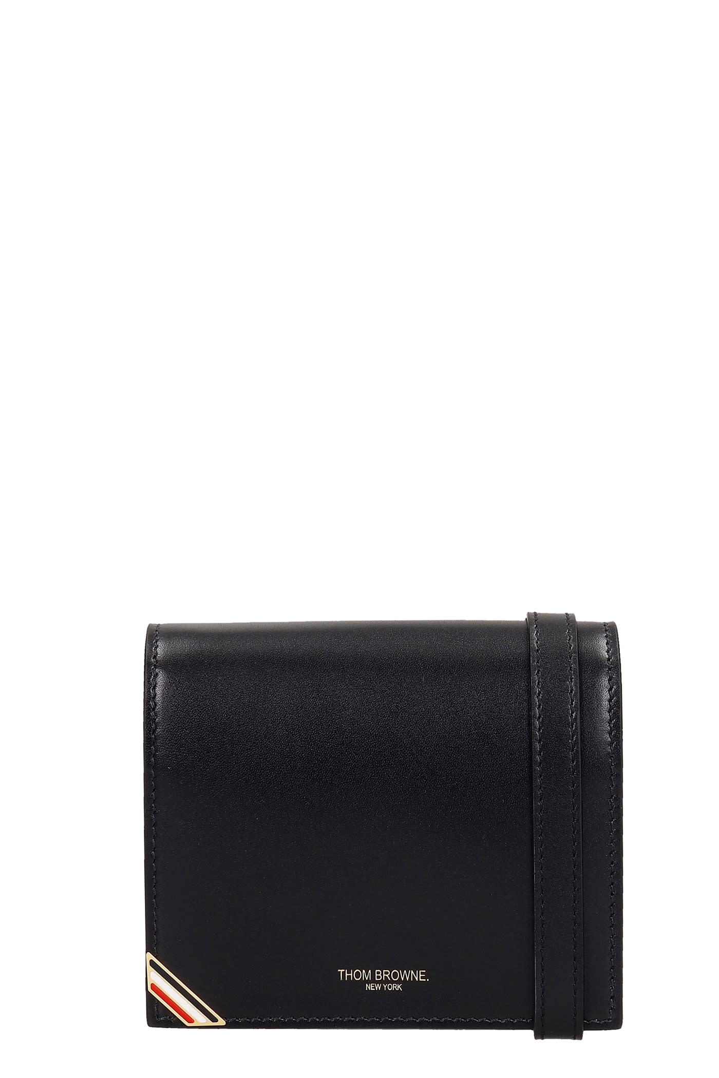 Thom Browne Shoulder Bag In Black Leather