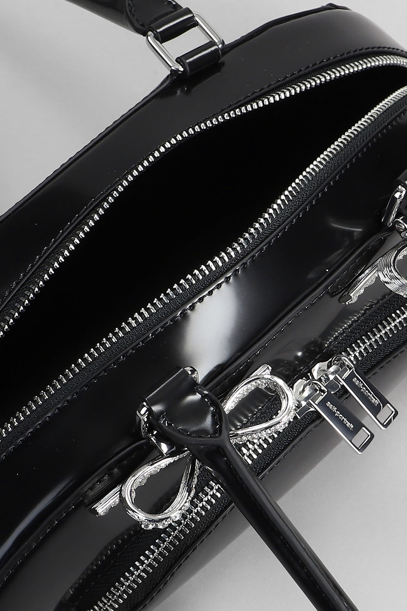 Self-portrait Curved Shoulder Bag In Black