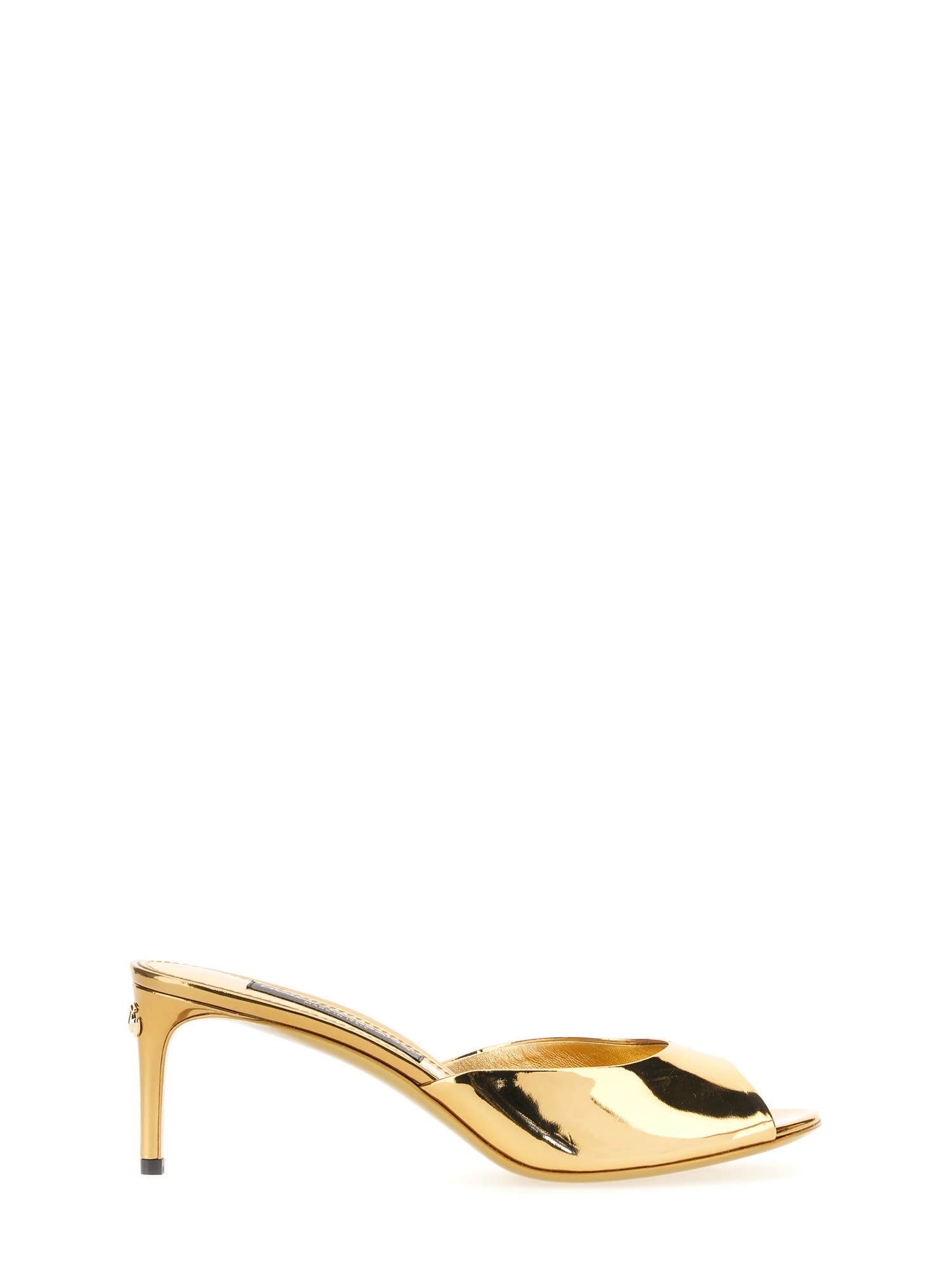 Shop Dolce & Gabbana Mule Sandals In Oro Chiaro