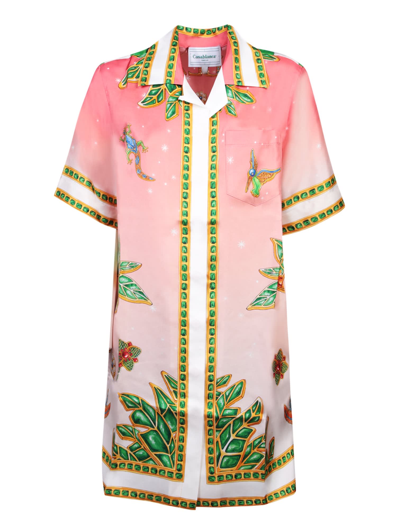 Shop Casablanca Pink Silk Mini Dress