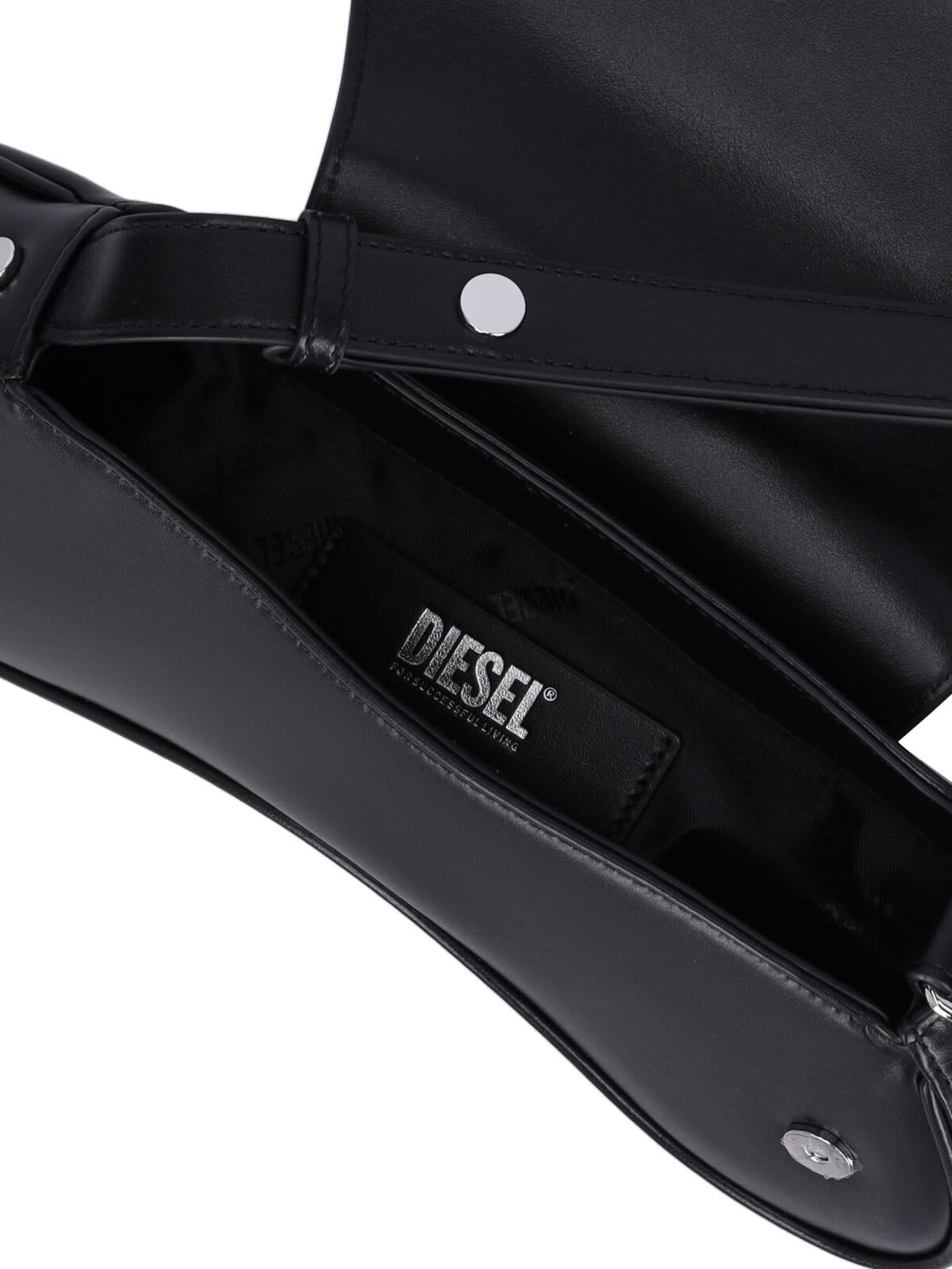 Diesel Play-crossbody Bag In Semi Gloss Leather In Black