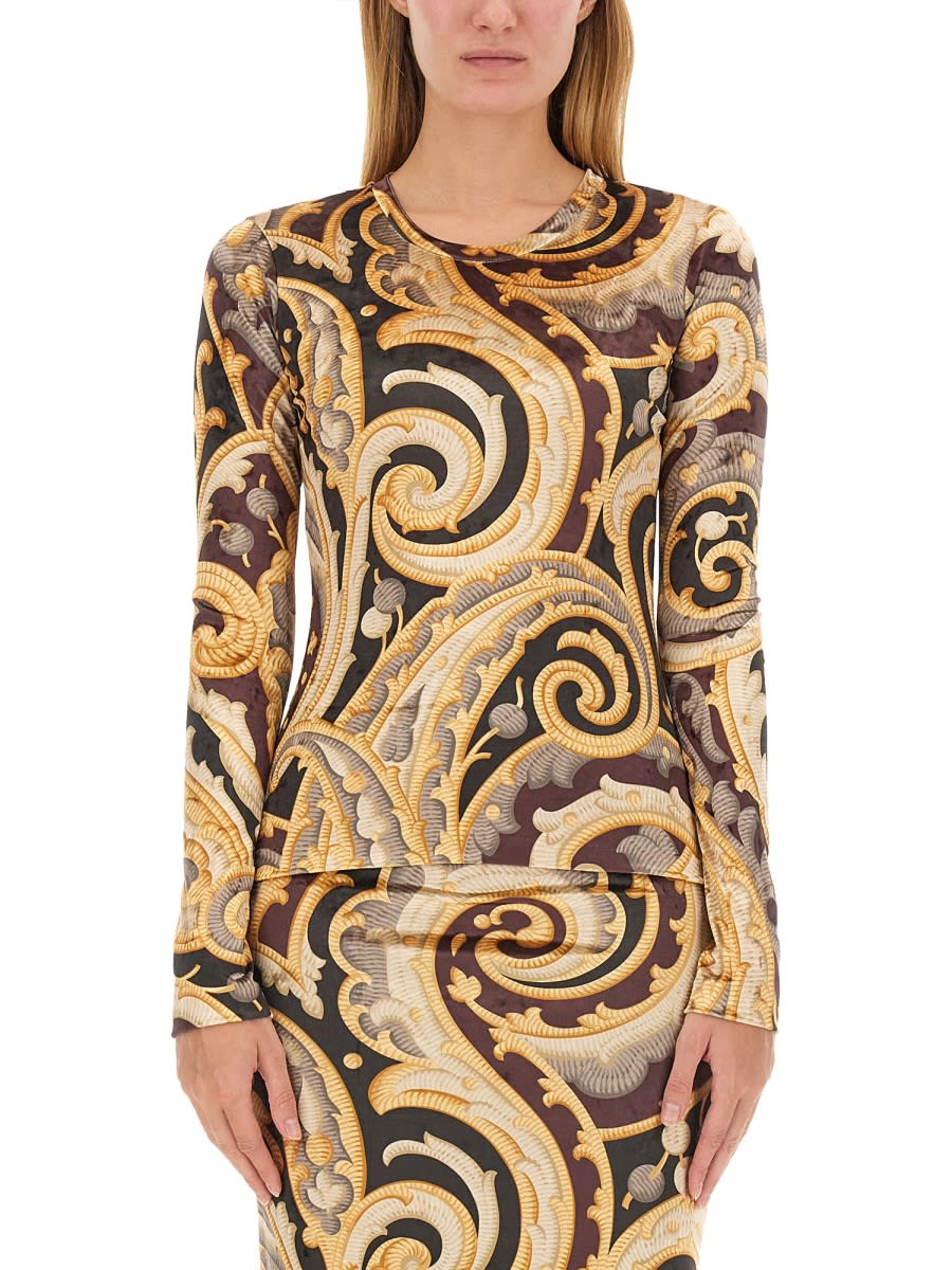 Shop Etro Top Paisley In Multicolour