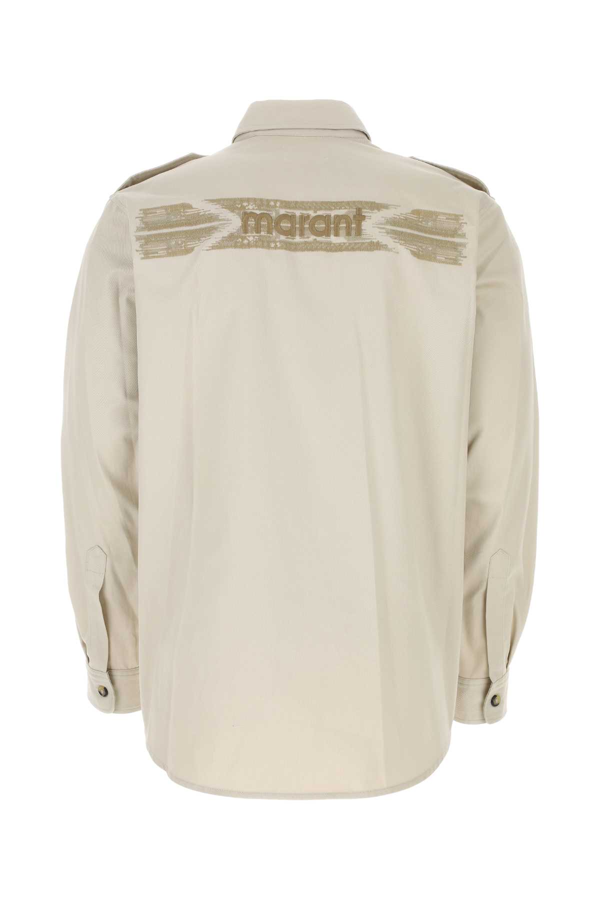 Shop Isabel Marant Sand Cotton Pomili Shirt In Beige