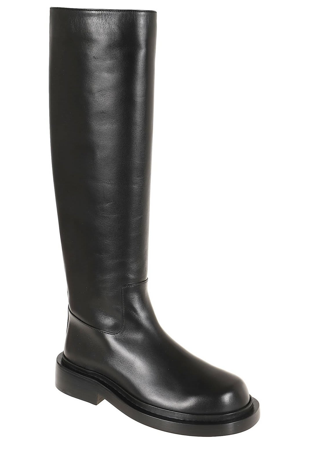 Shop Jil Sander Round Toe Knee-high Boots In Black