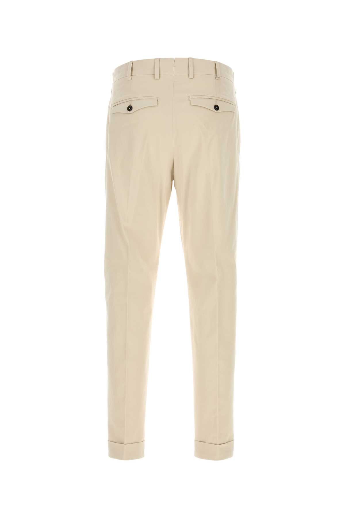 Pt Torino Beige Stretch-design Tapered Trousers In Neutral