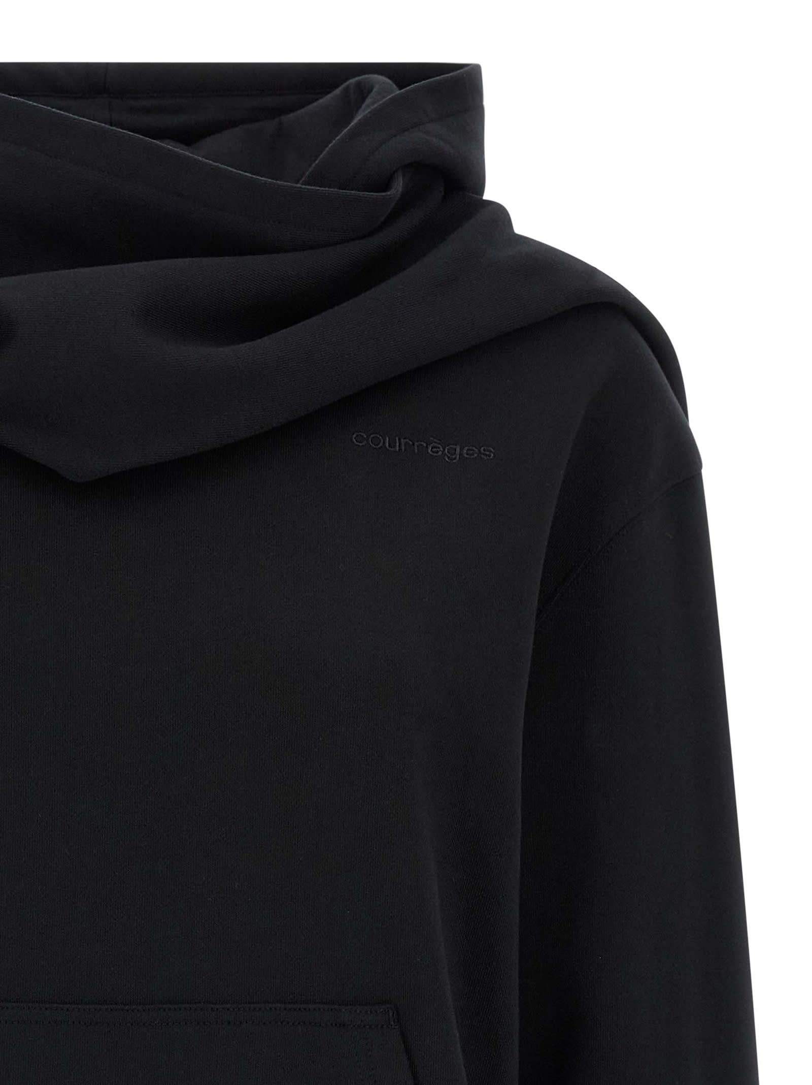 Courrèges Hoodie And Scarf In Black