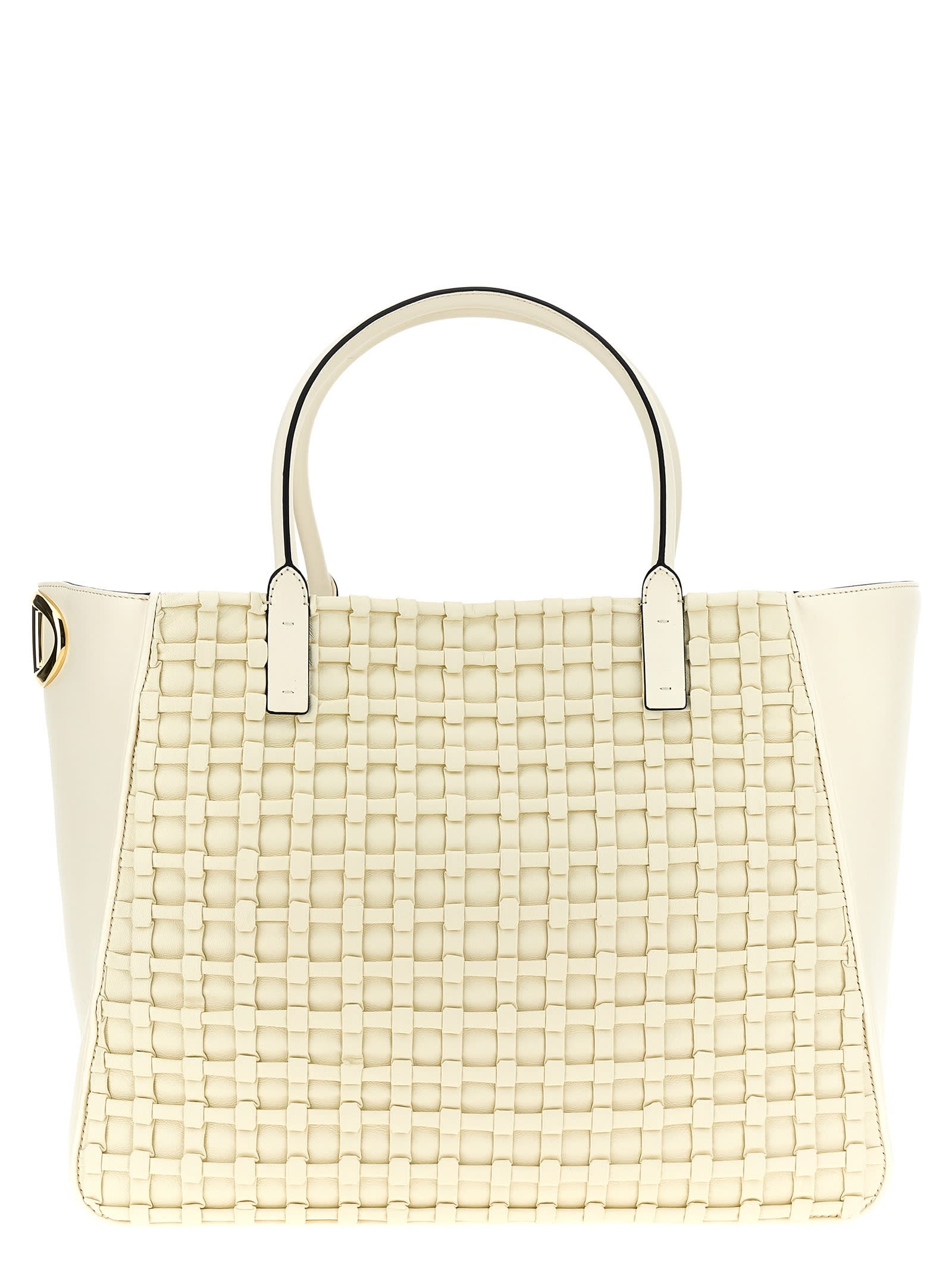 Shop Valentino Garavani Vlogo Side Shopping Bag In White