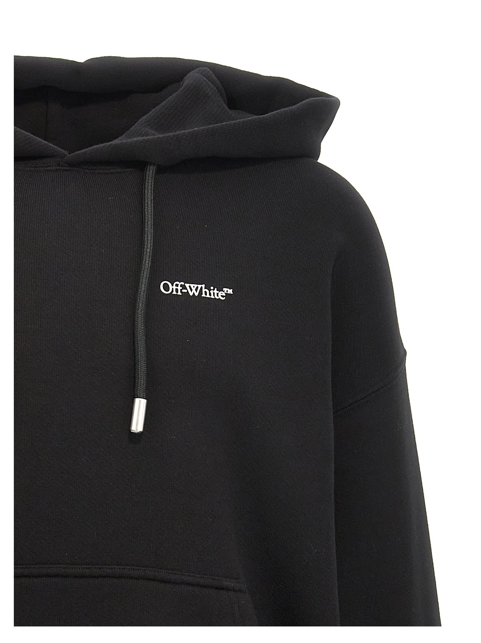 Shop Off-white Windy Arrow Skate Hoodie In White/black