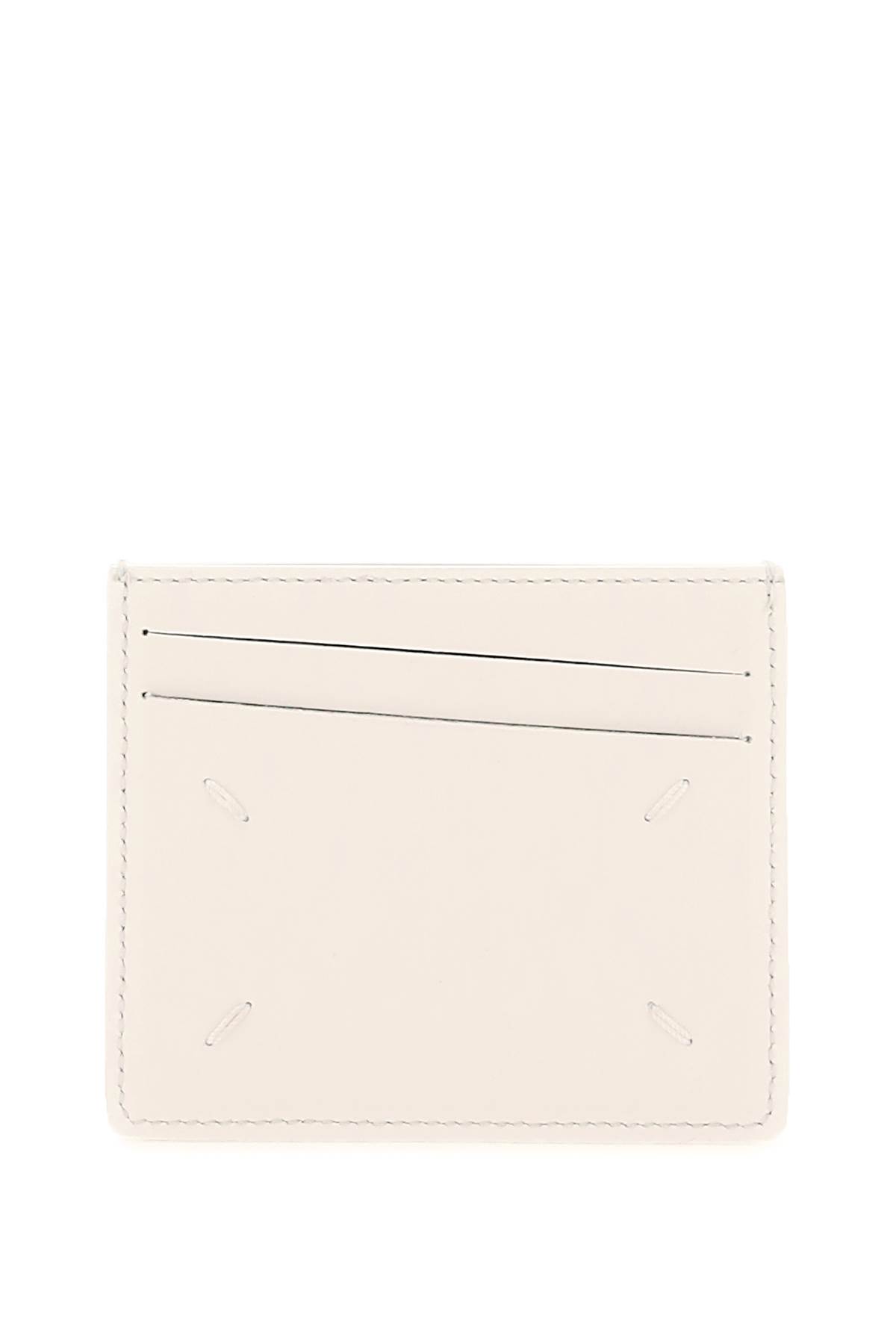 Shop Maison Margiela Leather Cardholder In White (white)