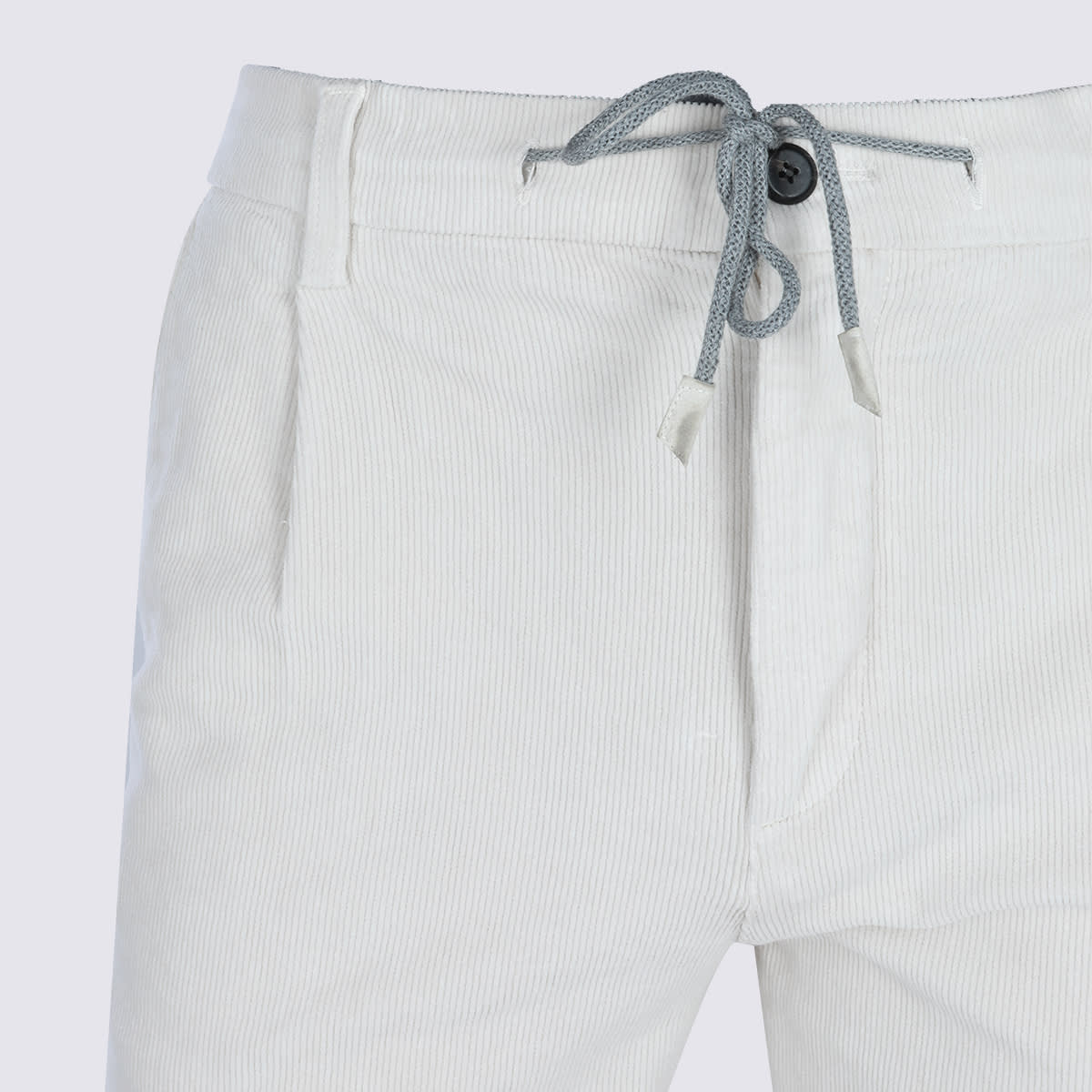 Eleventy Trousers Featuring Elastic Waistband And Pockets In White