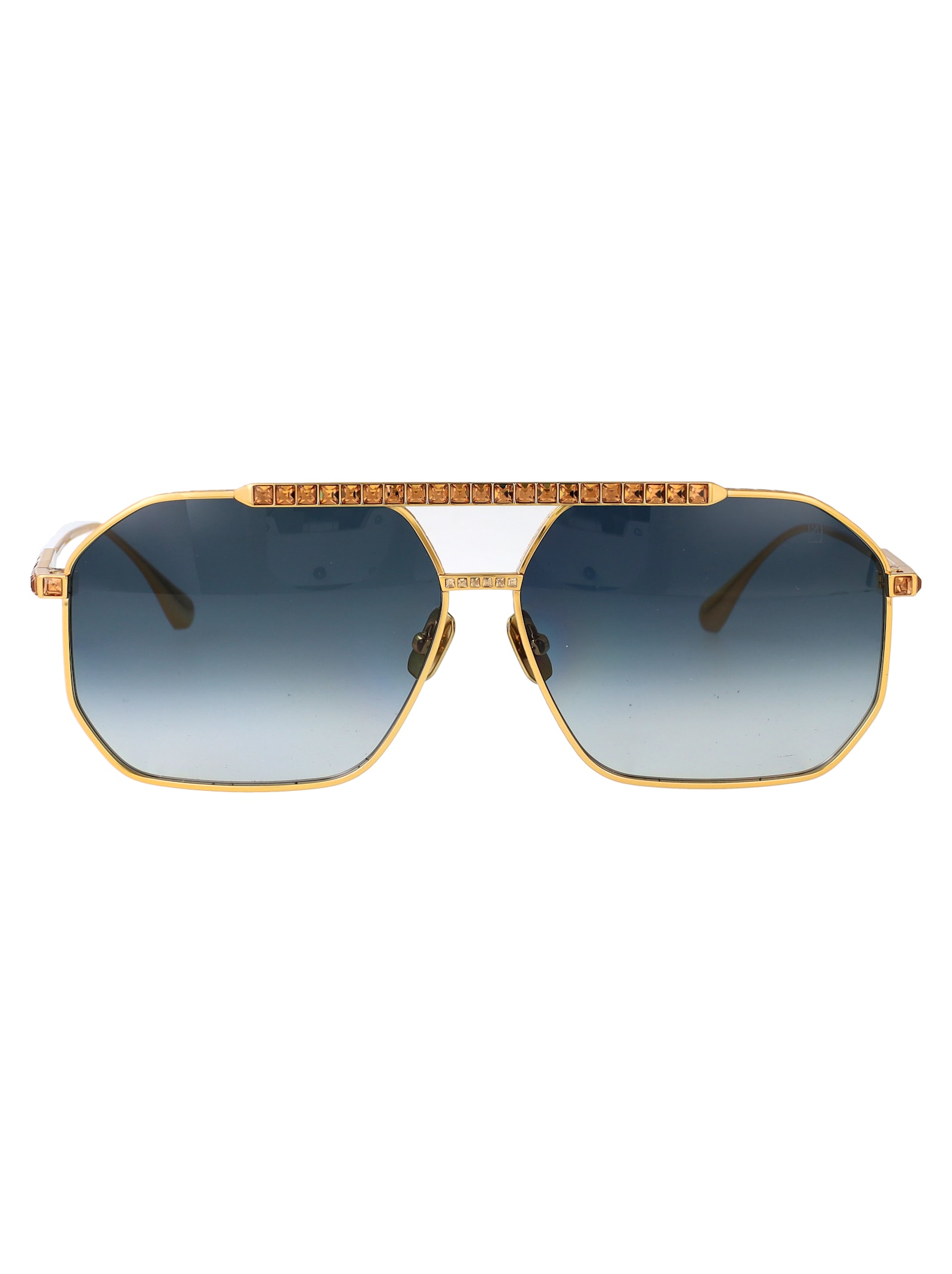 Anna-karin Karlsson Le Boss 2.0 Geometric Crystal-embellished Sunglasses In Blue