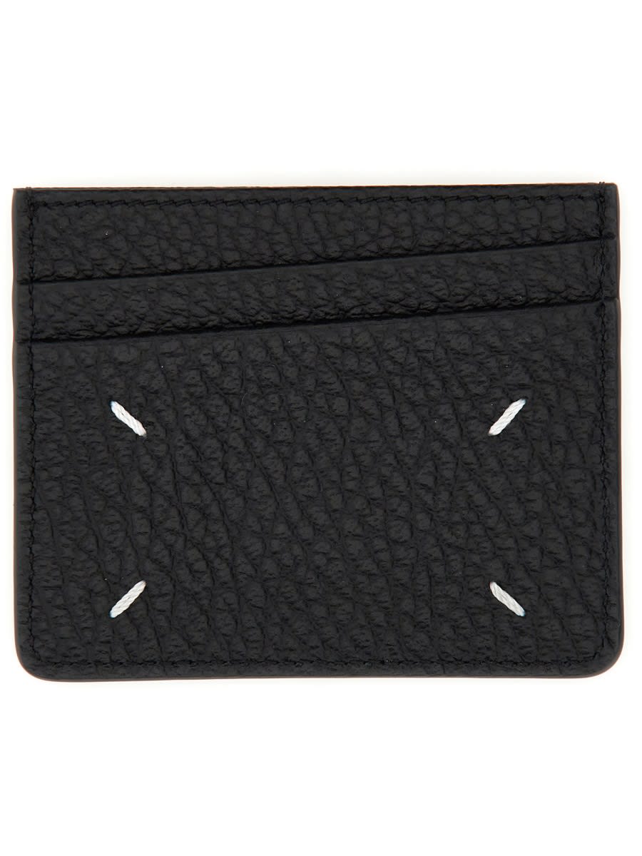 Shop Maison Margiela Four Stitches Card Holder In Black