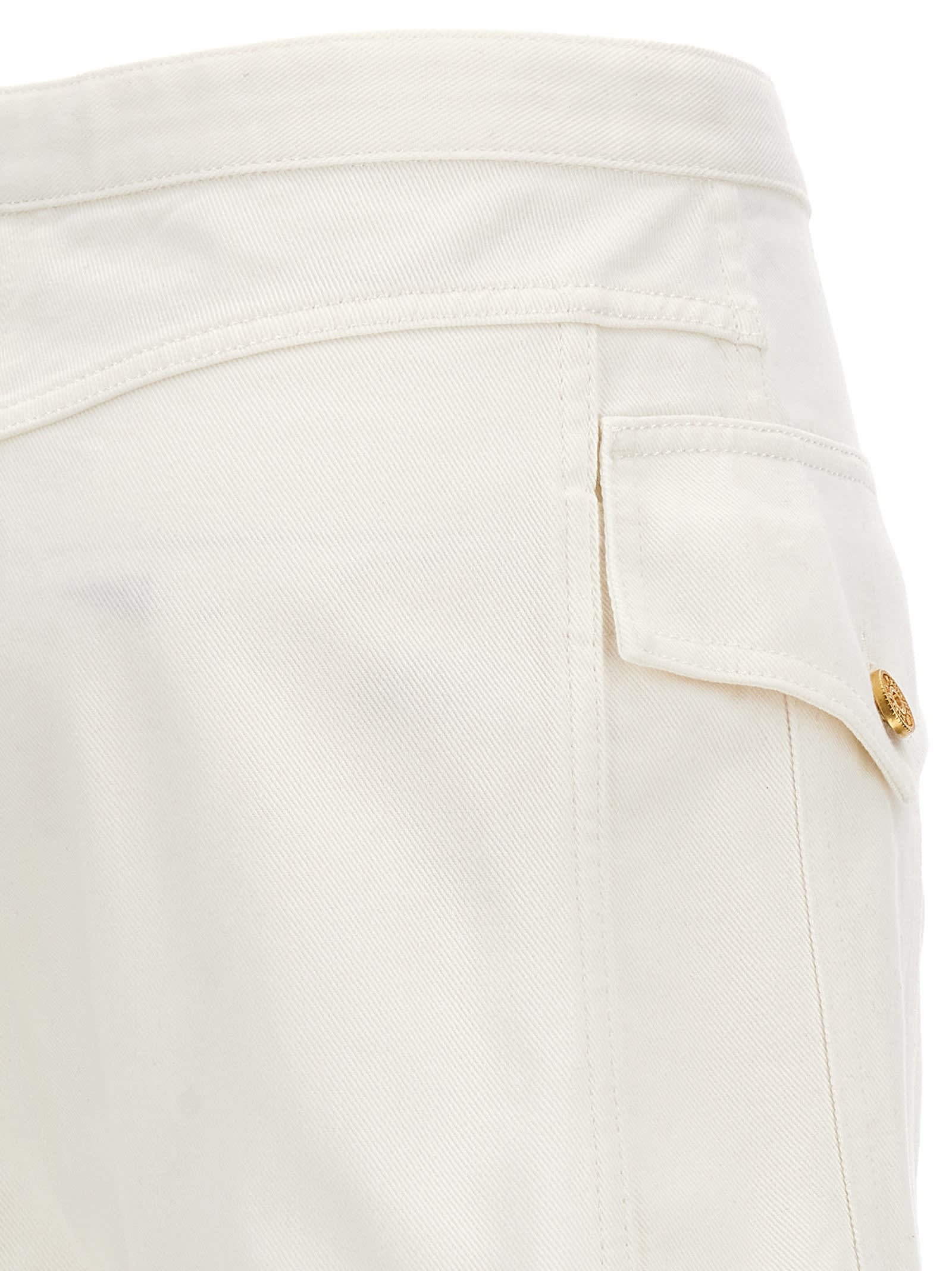 Shop Balmain Logo Buttons Shorts In White