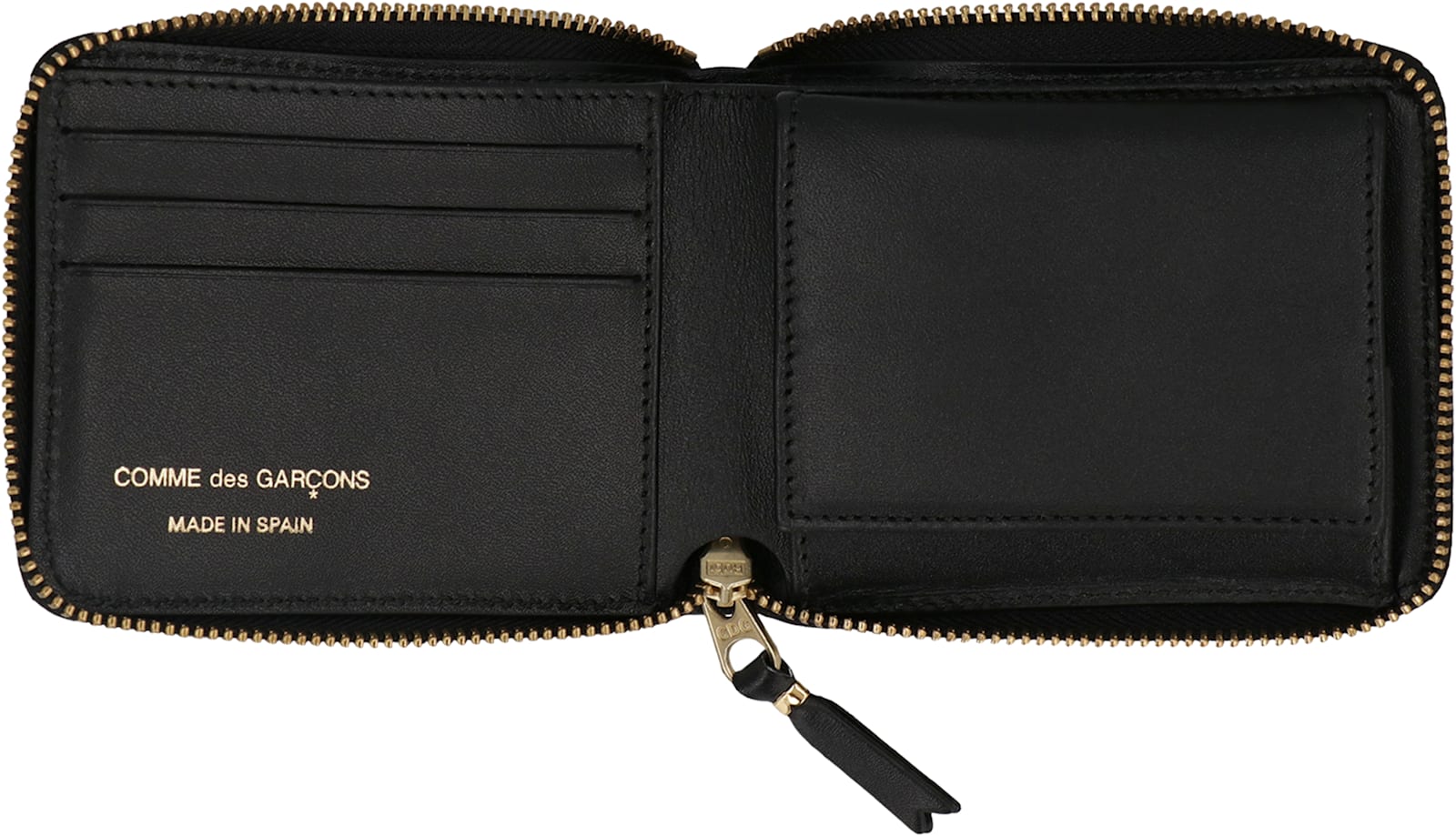 Comme Des Garçons Polka Dot Zip-around Wallet In Black