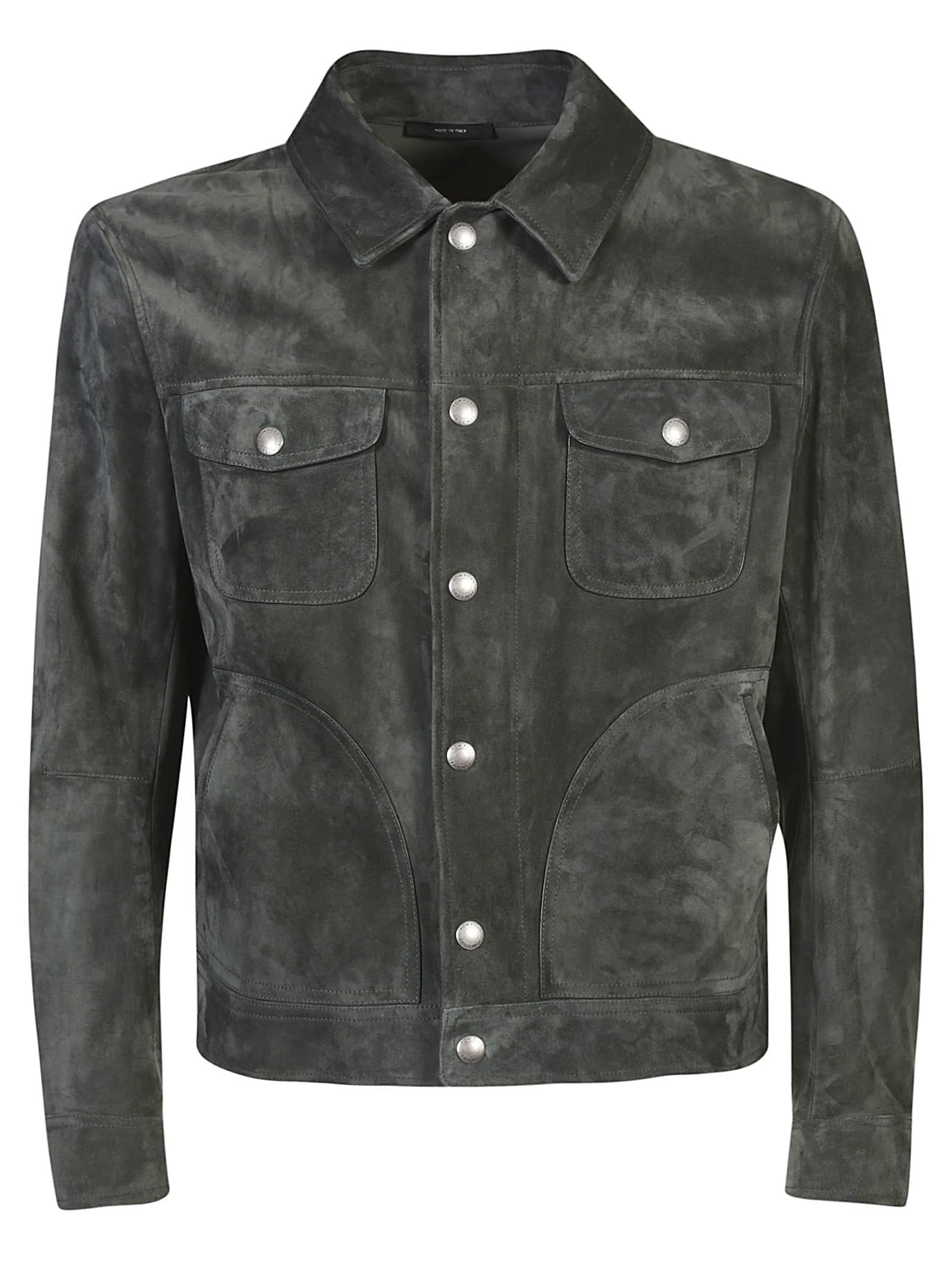 Tom Ford Buttoned Jacket In Green