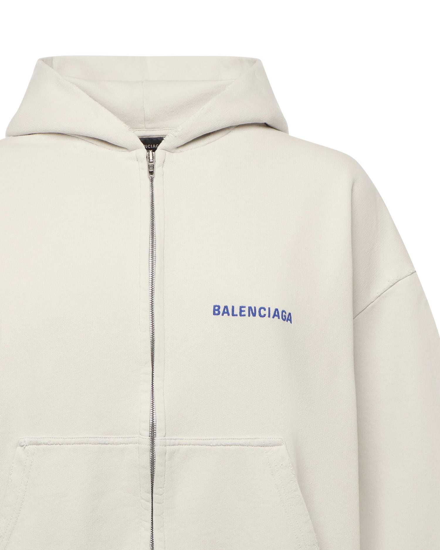 Balenciaga Back Zip Sweatshirt In Neutral
