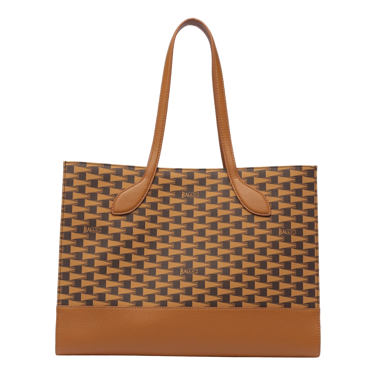 Shop Bally Monogram Logo Tote Bag In Brown