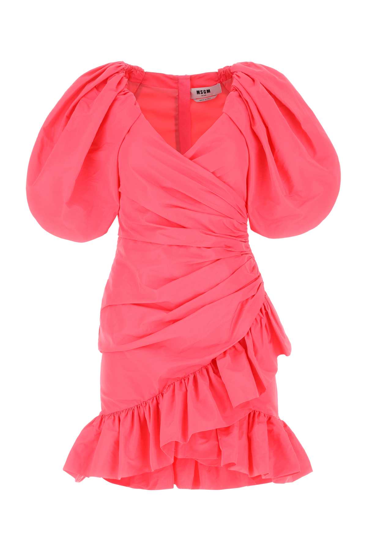 Coral Polyester Mini Dress