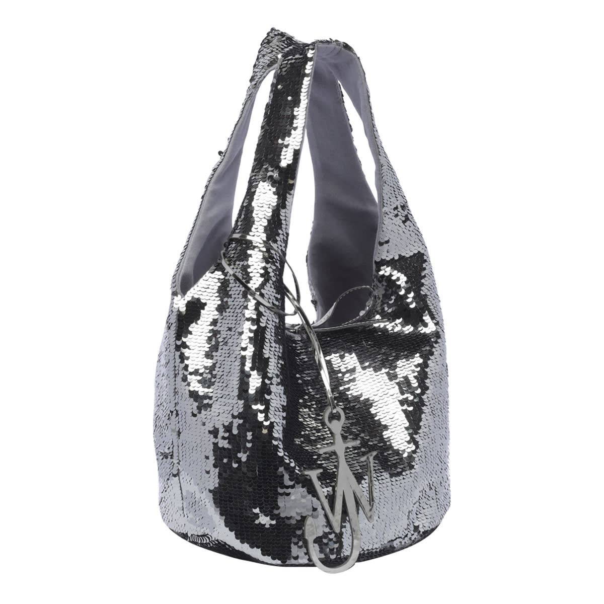 Shop Jw Anderson Mini Sequins Shopping Bag In Gunmetal
