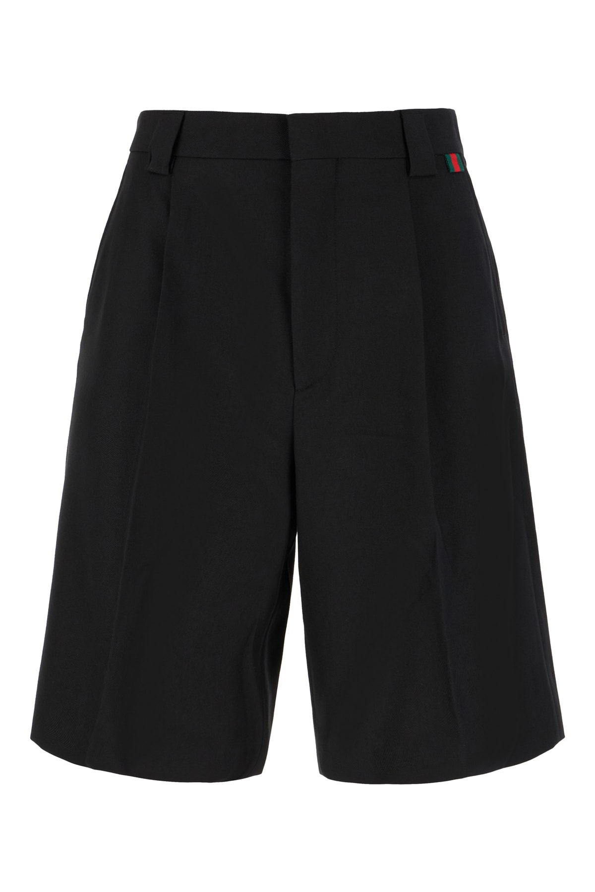 Shop Gucci Black Polyester Blend Bermuda Shorts In Black Mix