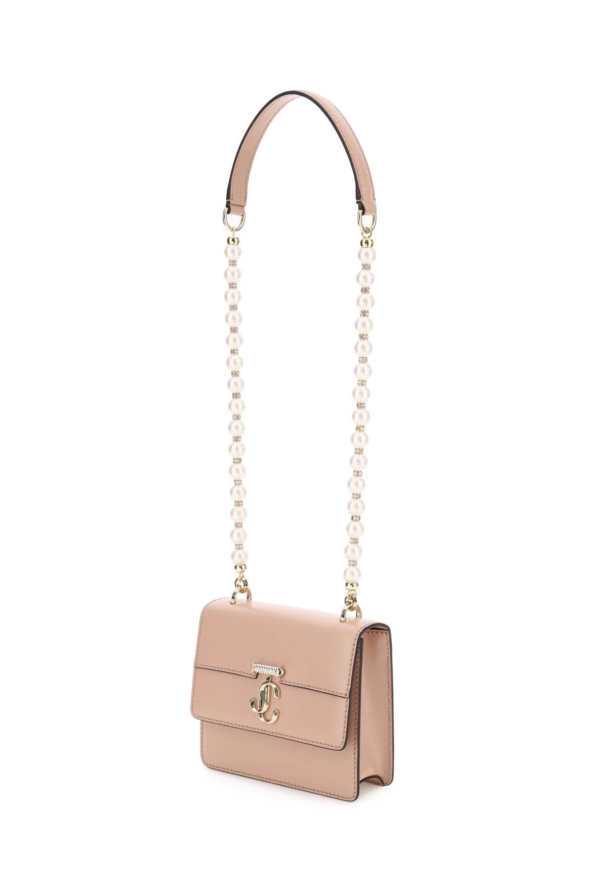 Shop Jimmy Choo Avenue Quad Xs Shoulder Bag In Ballet Pink Light Gold (pink)