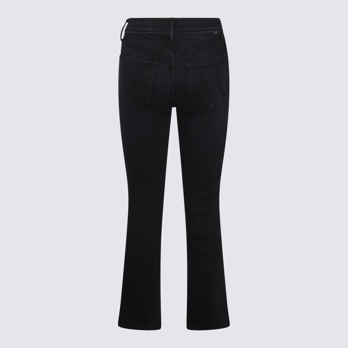 Shop Mother Black Cotton Jeans In Deep End