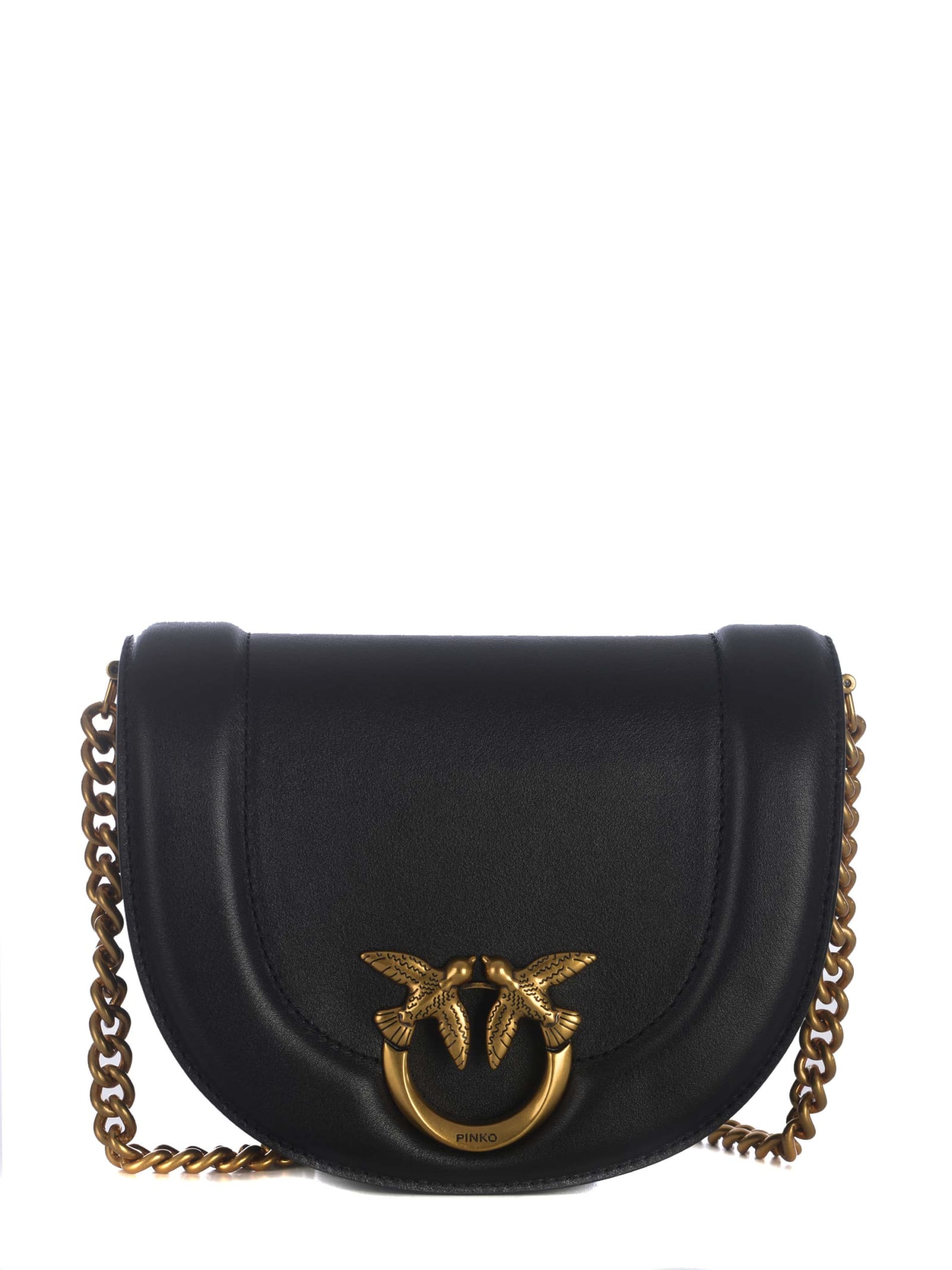 Pinko Love Round Click Classic Bag In Black