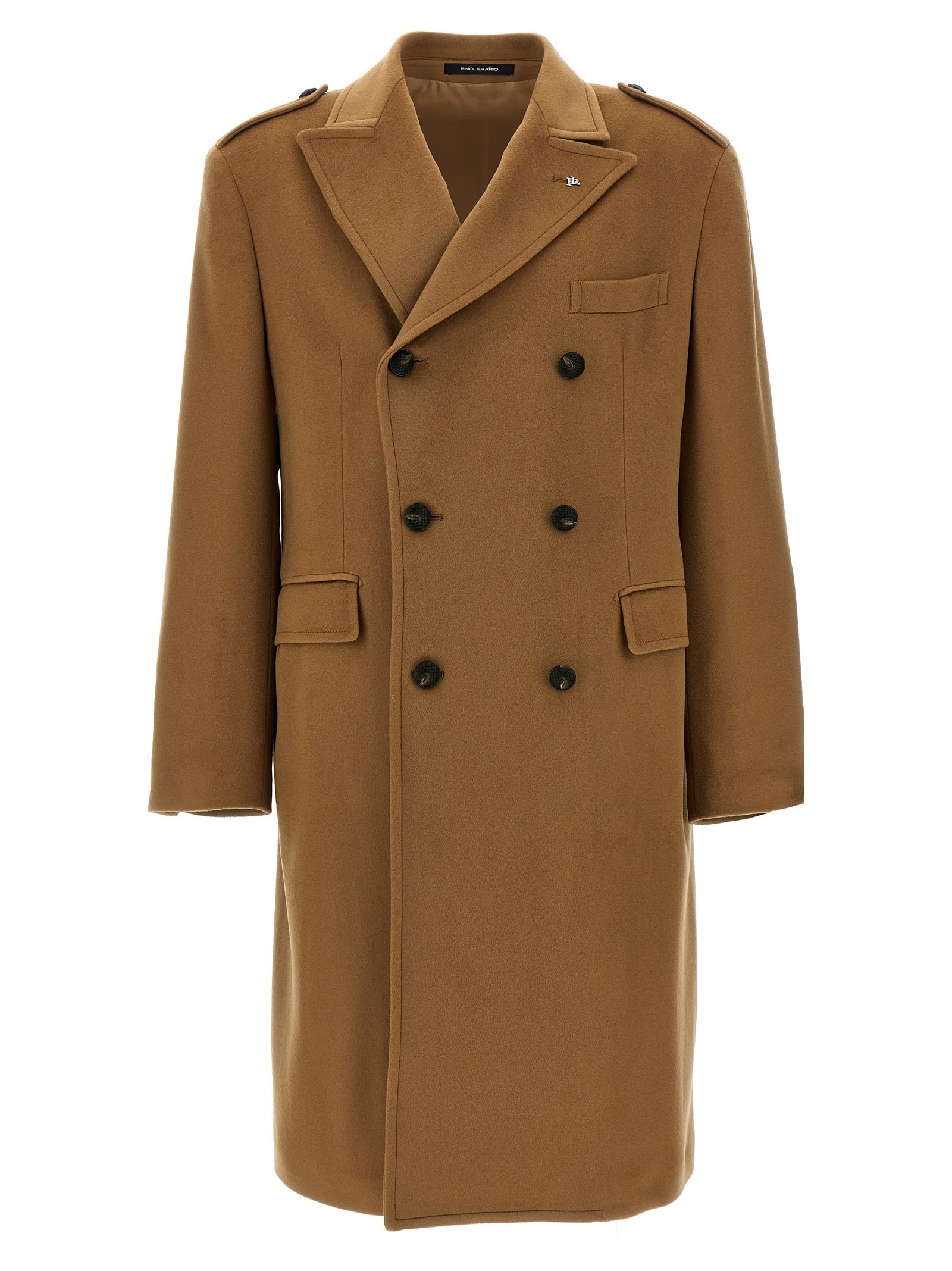 Shop Tagliatore Double-breasted Wool Coat In Beige