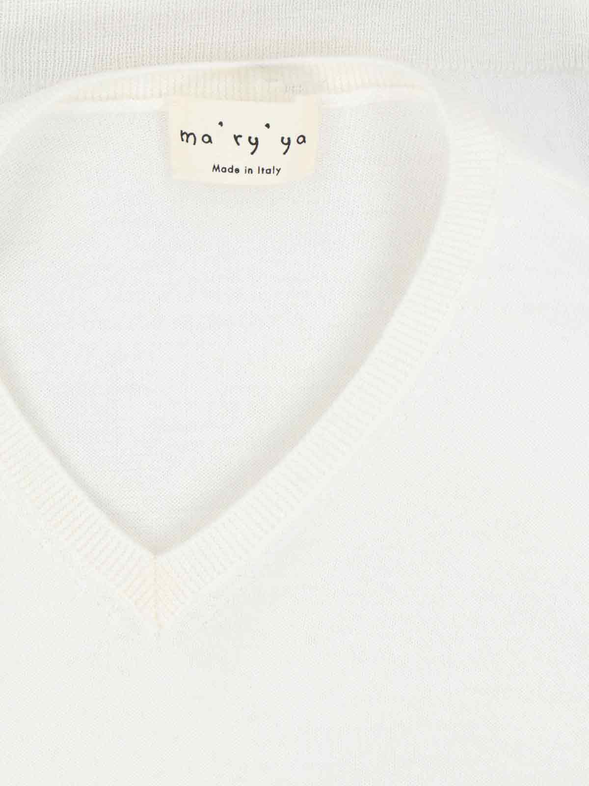 Ma'ry'ya Virgin Wool And Silk Blend Sweater In White