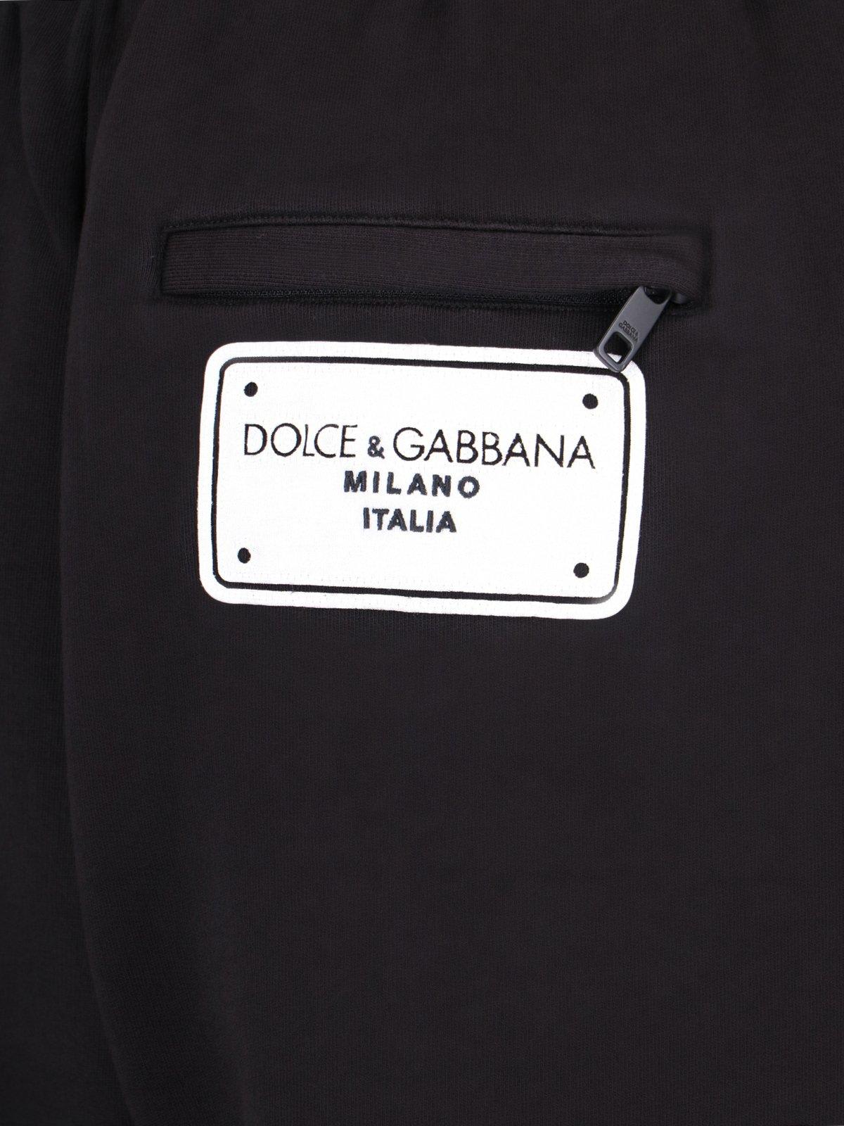 Shop Dolce & Gabbana Branded Tag Jersey Jogging Pants In Black