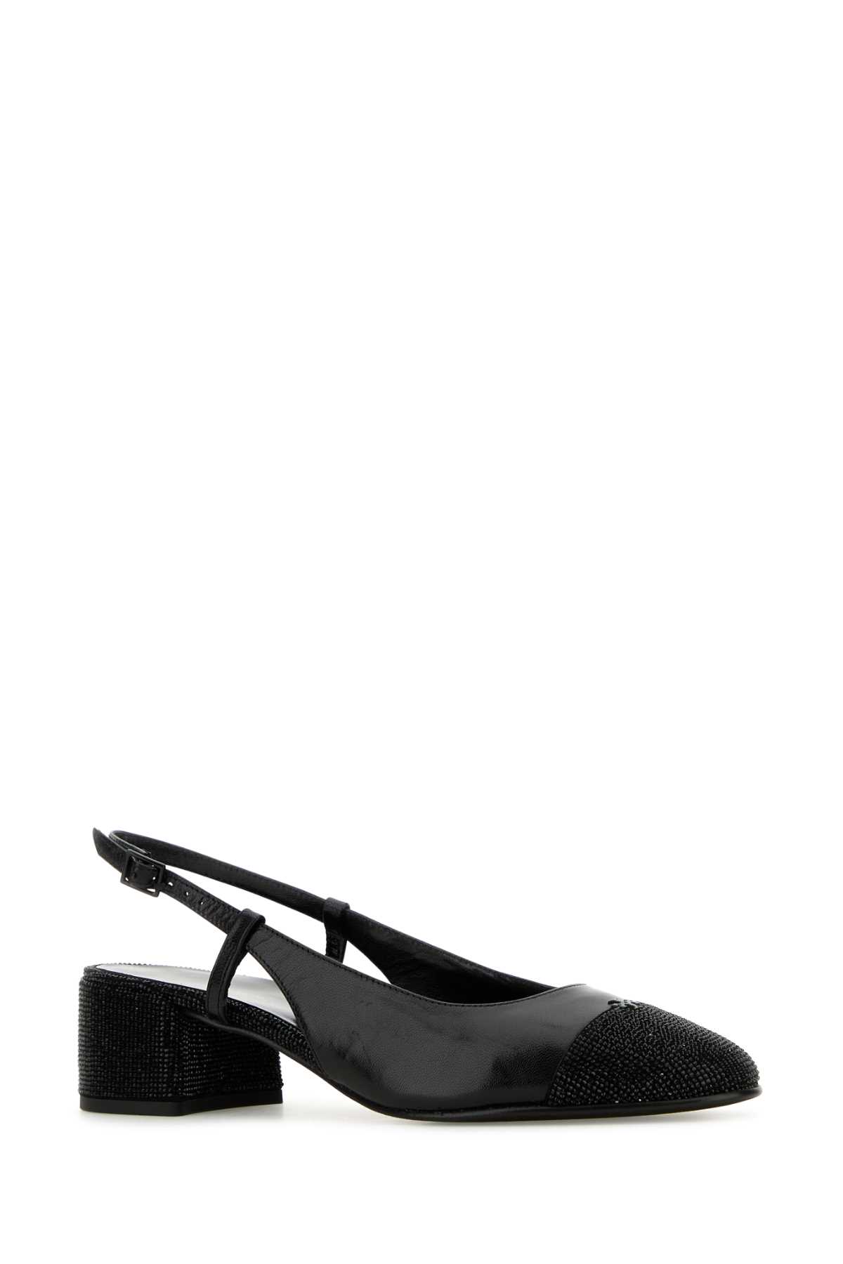 Tory Burch Black Leather Pumps In Nero