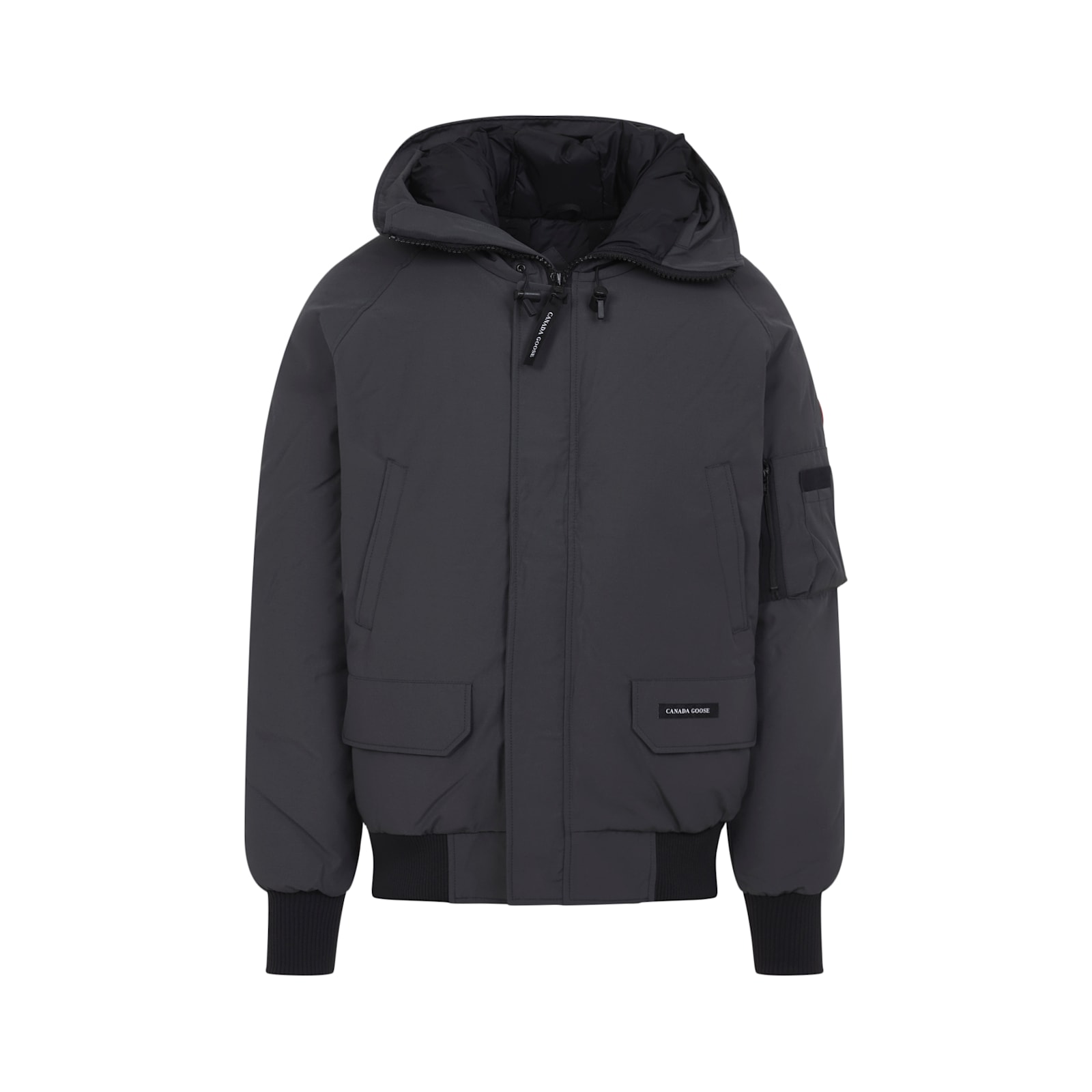 Canada Goose Granite Grey Chilliwack Bomber Jacket With Attached Hood In Blue