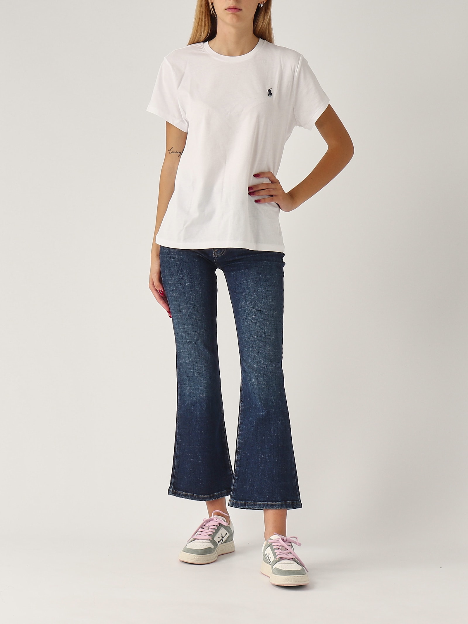 Shop Pinko Britney Bootcut Denim Jeans In Denim Scuro